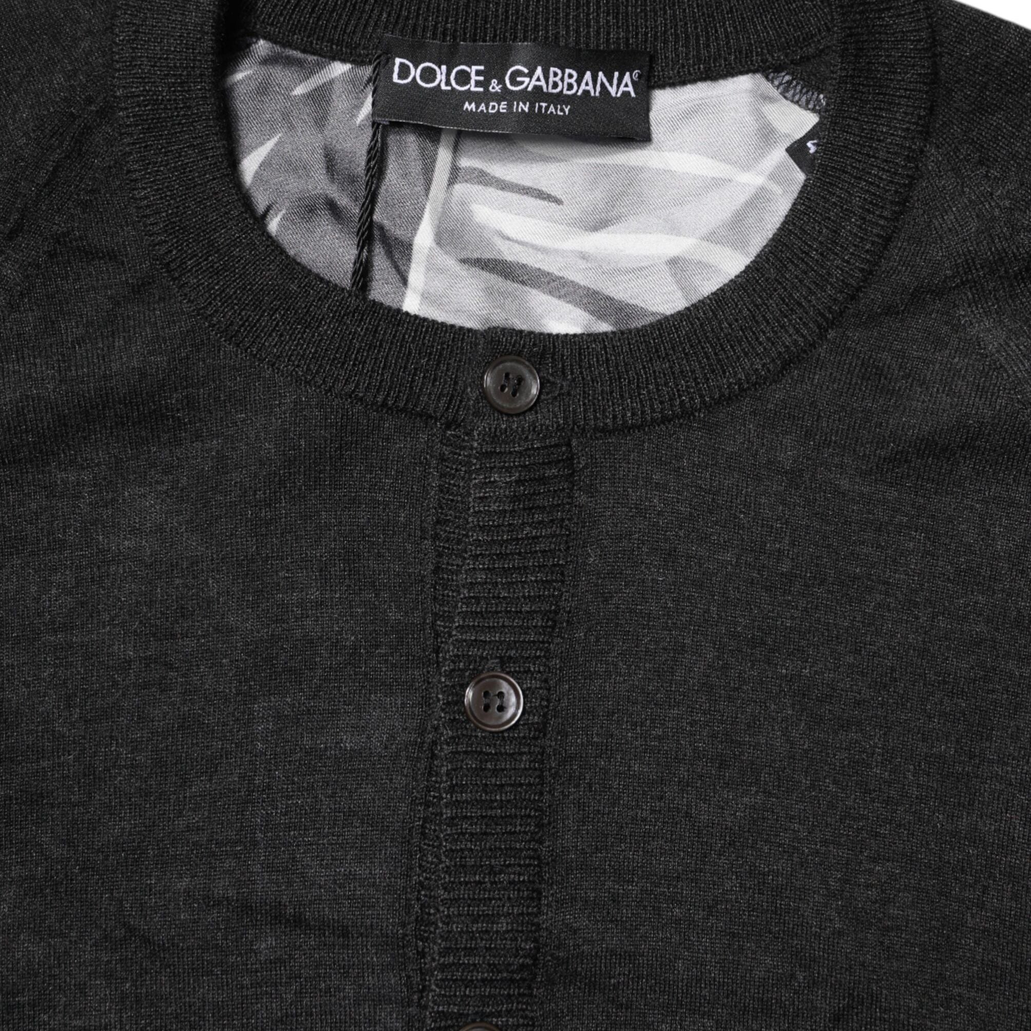 Dolce & Gabbana Black Printed Knitted Men Pullover Sweater