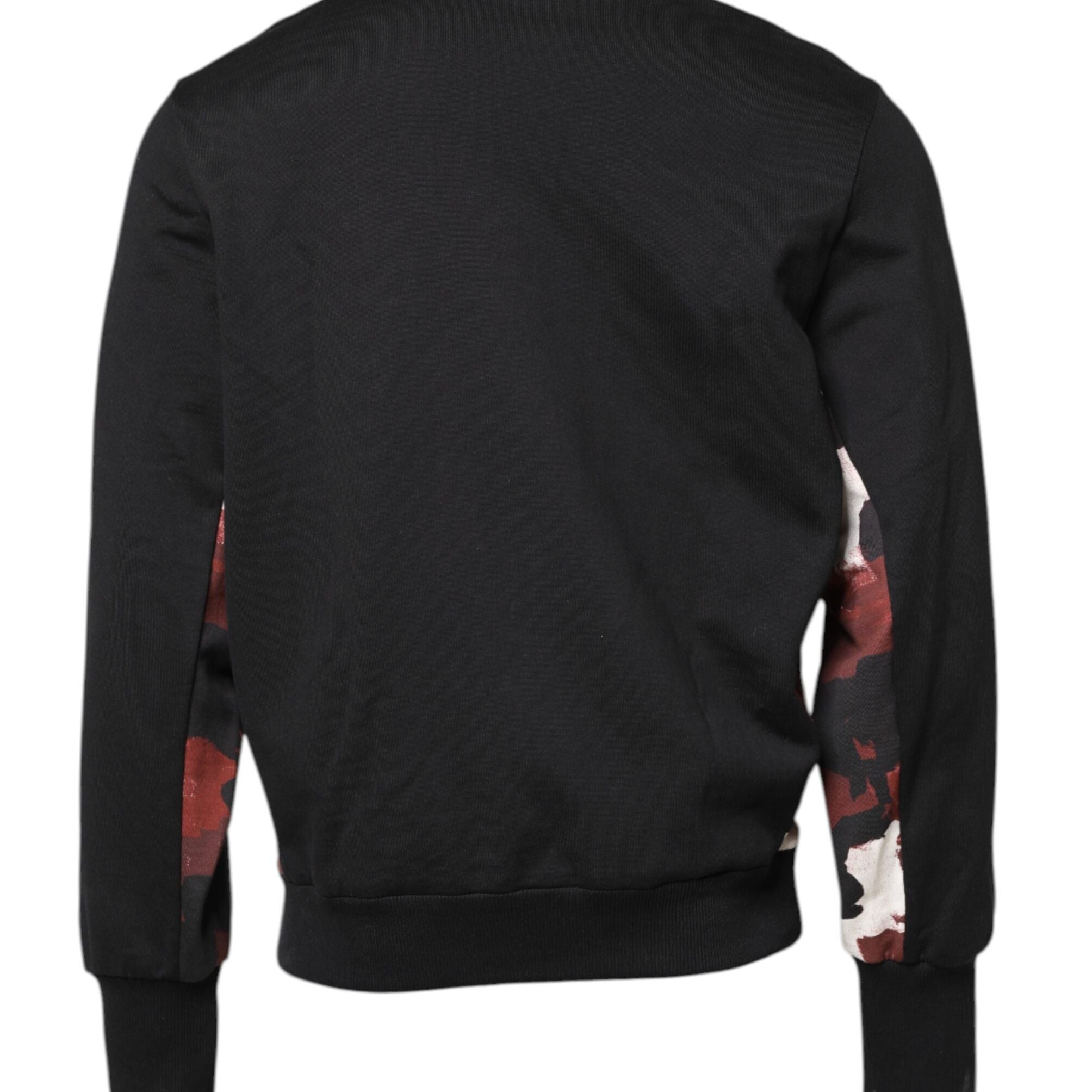 Dolce & Gabbana Black Embroidered Crew Neck Pullover Sweater
