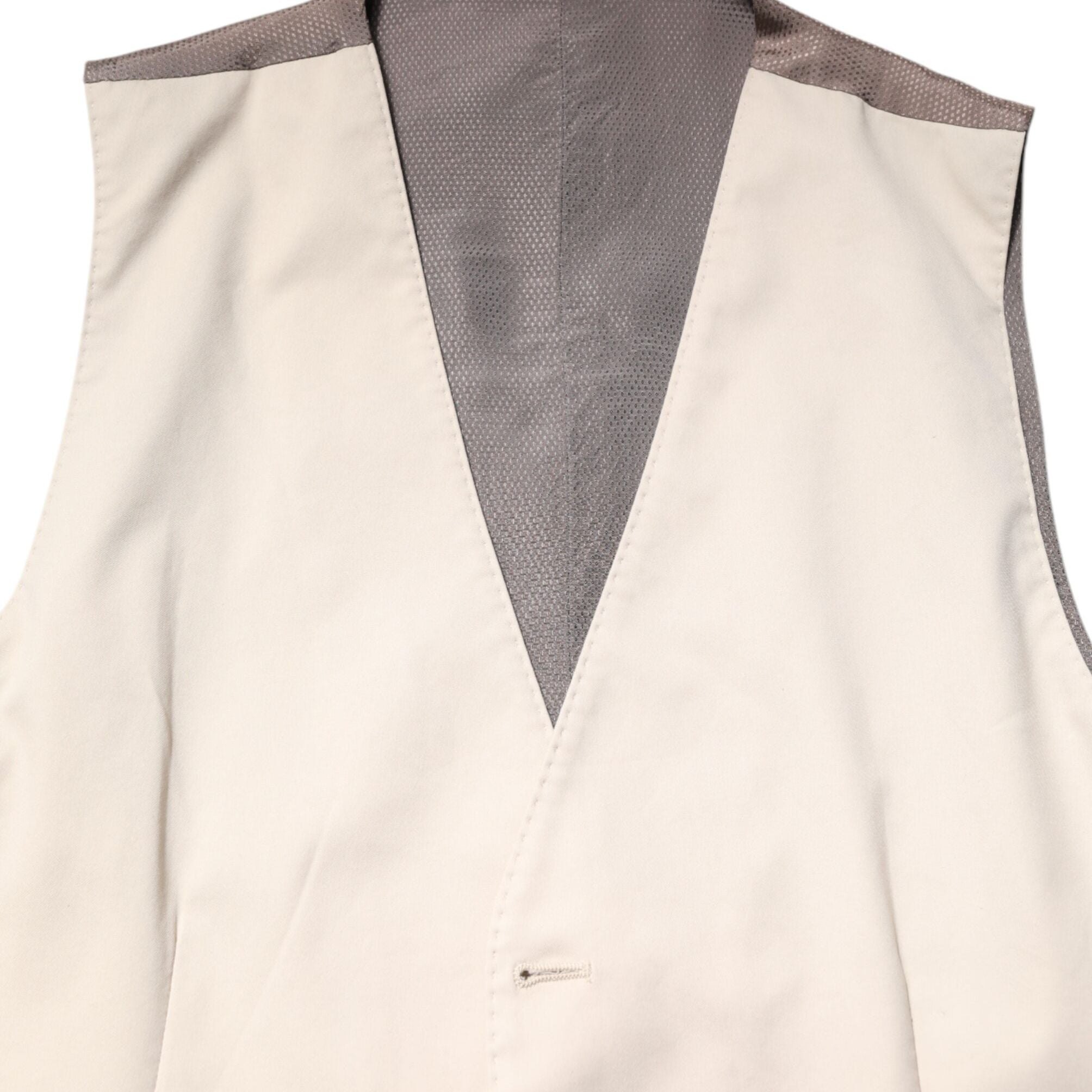 Dolce & Gabbana Beige Gray Dress Men Formal Waistcoat Vest