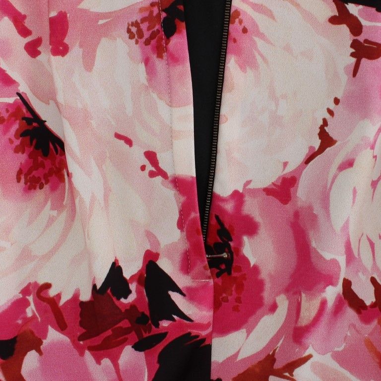 Dolce & Gabbana Pink Floral Print Long Maxi Sheath Dress