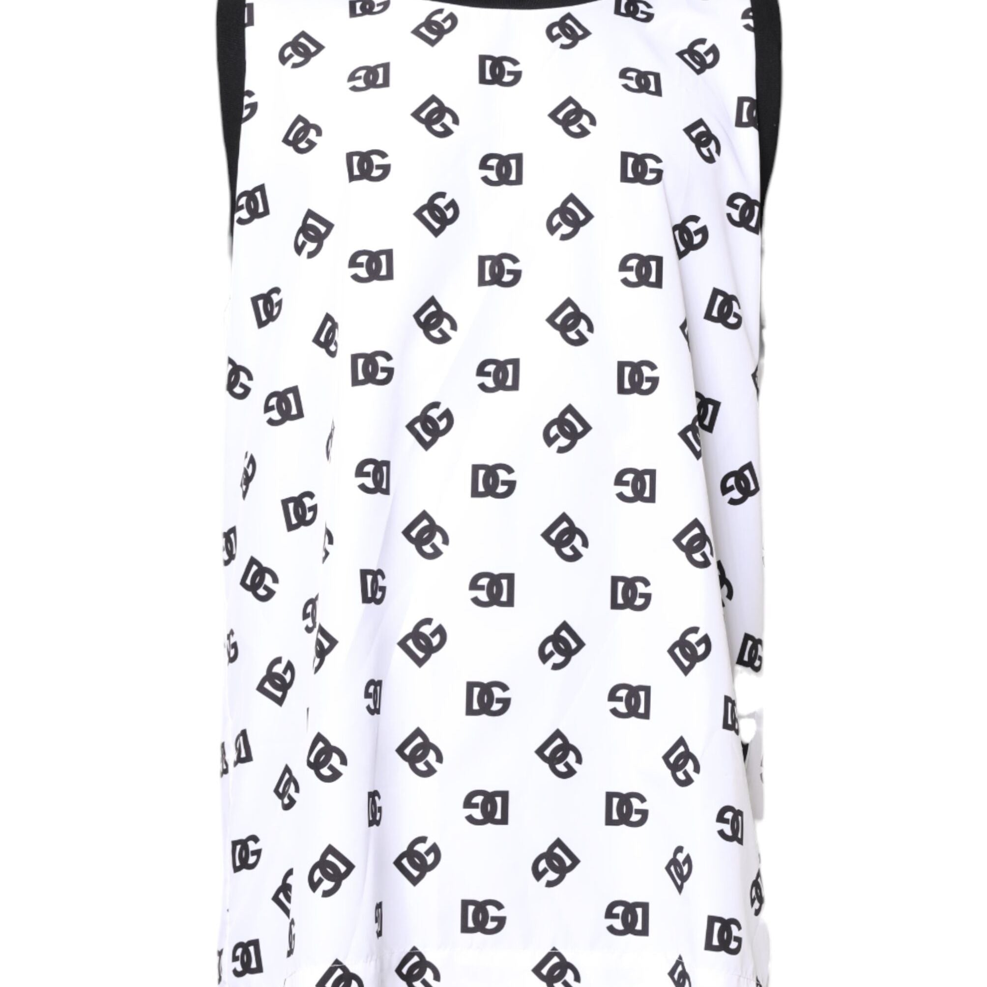 Dolce & Gabbana White Polyester Sleeveless DG Logo T-shirt