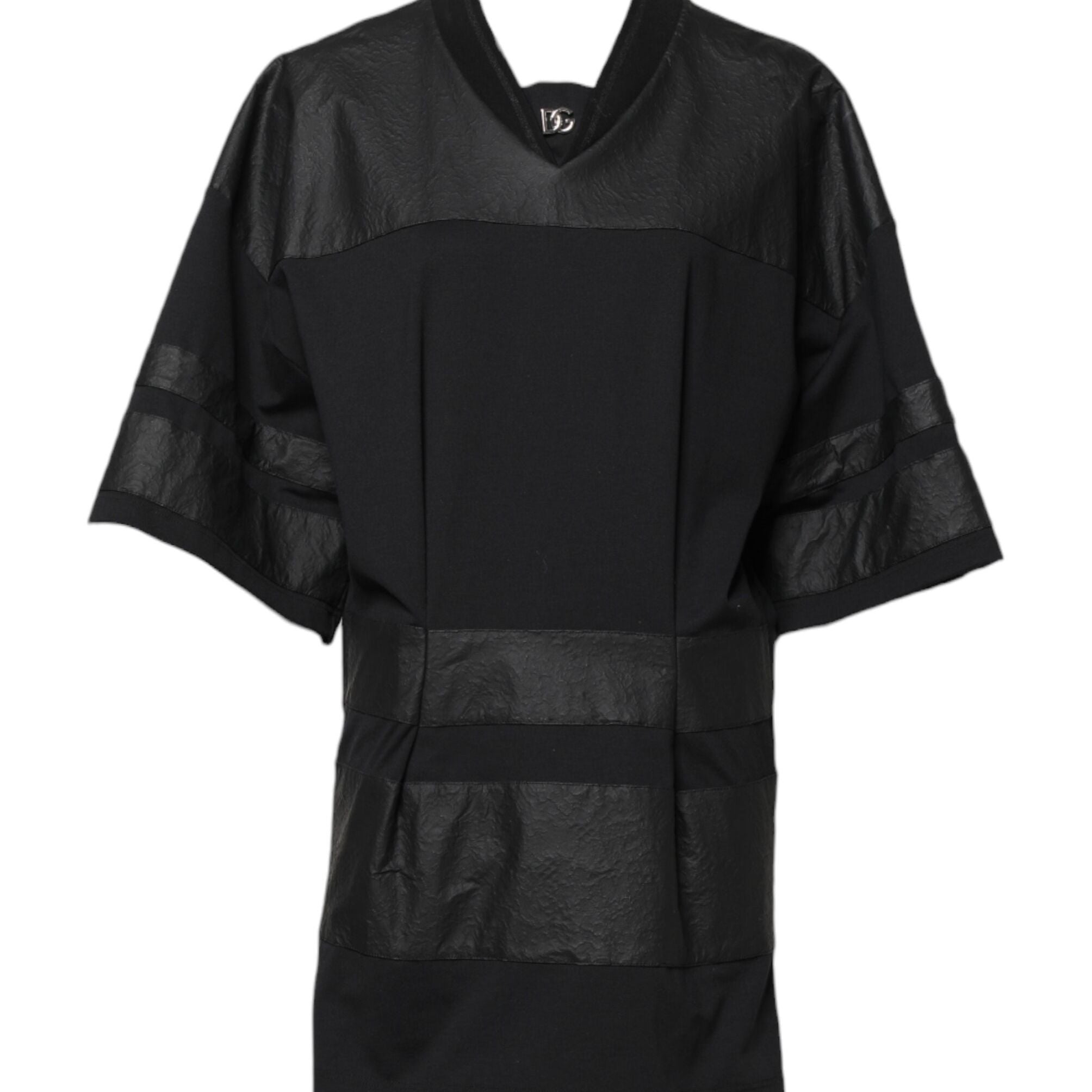 Dolce & Gabbana Black Cotton Short Sleeves V-neck T-shirt