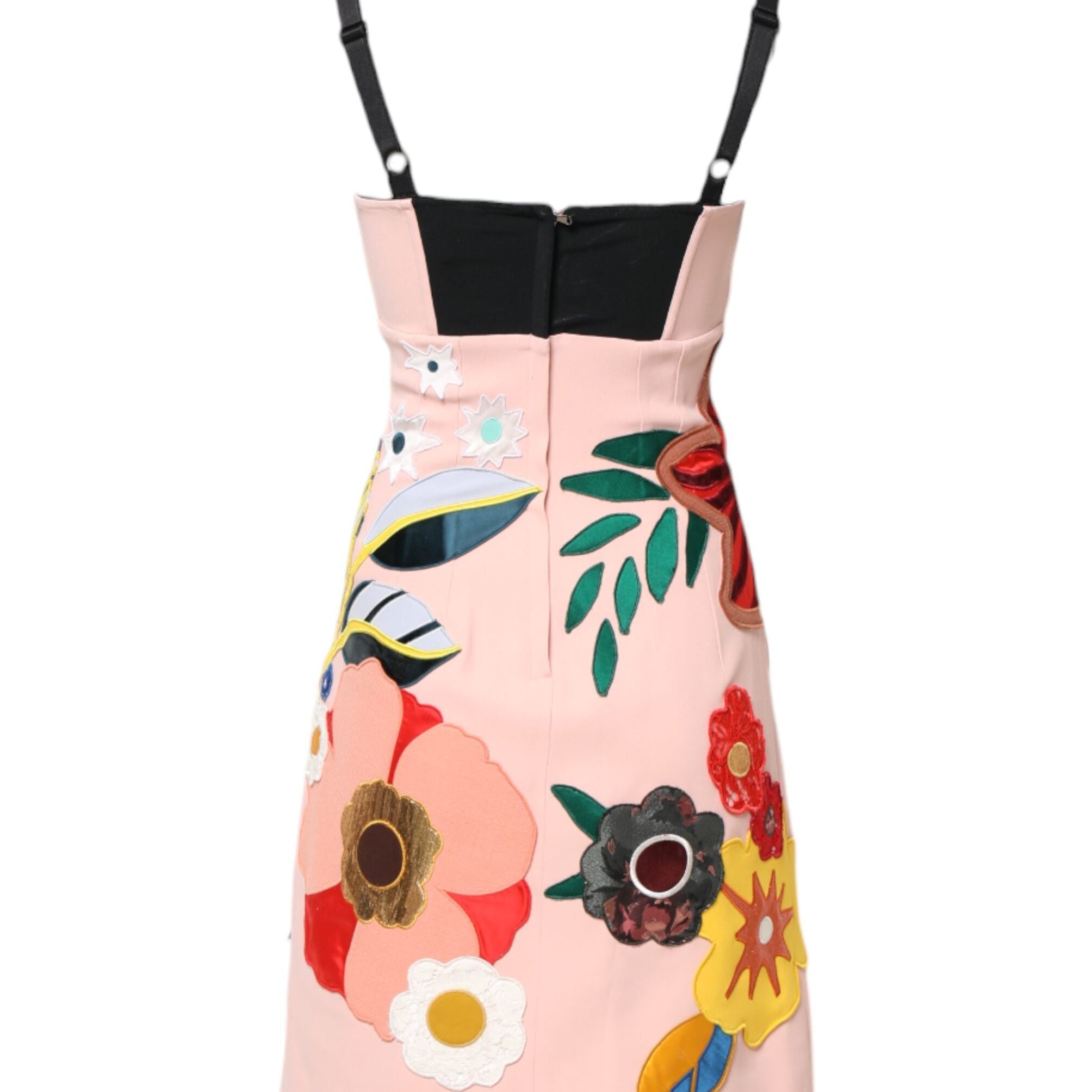 Dolce & Gabbana Pink Floral Print Spaghetti Strap Mini Dress