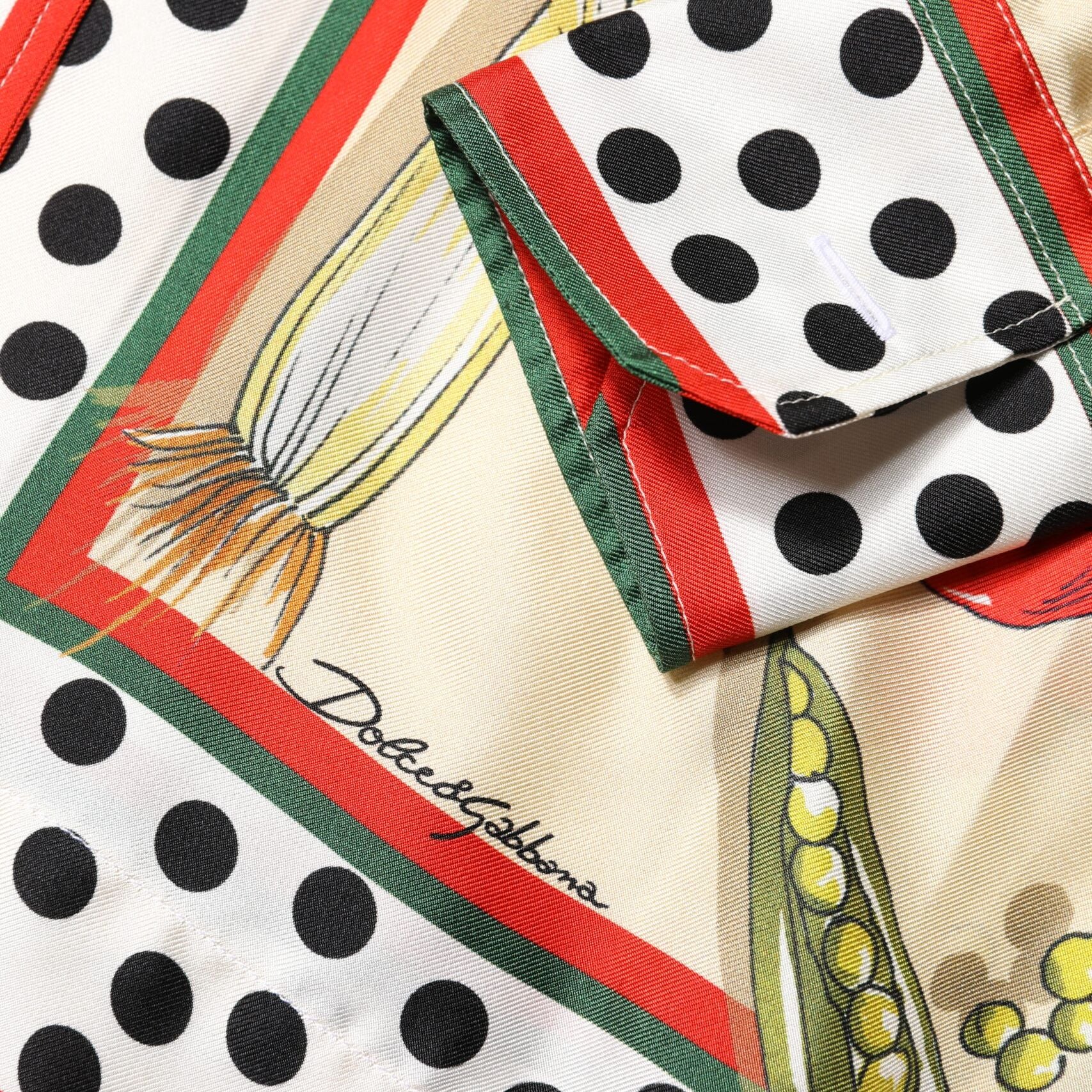 Dolce & Gabbana Multicolor Vegetables Silk Long Sleeves Top