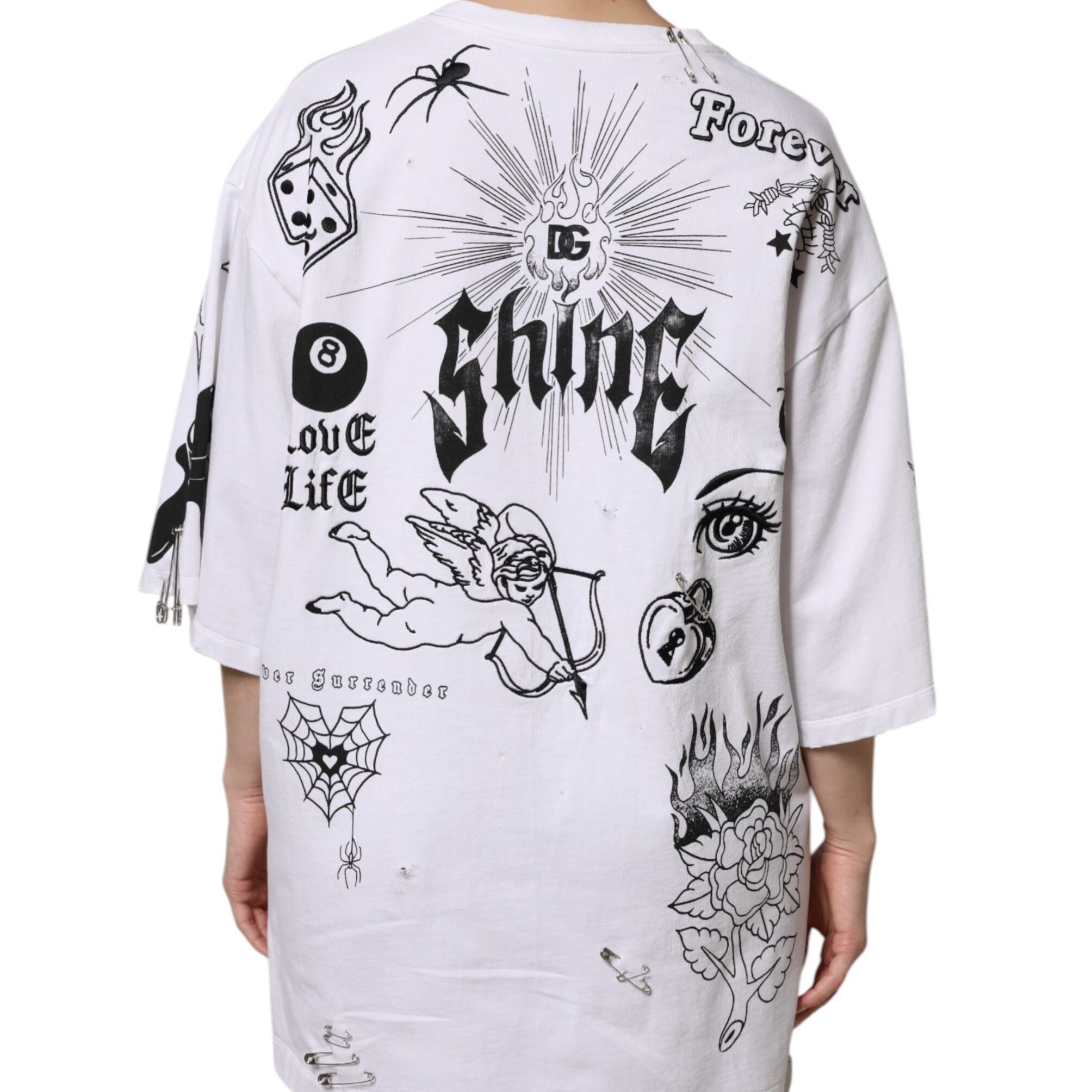 Dolce & Gabbana White Cotton DG BLESSED Printed T-shirt