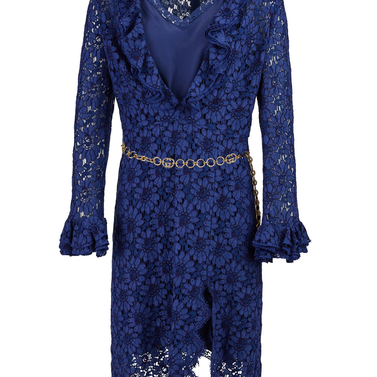 Gucci Blu Viscose and Cotton Mid Long Dress