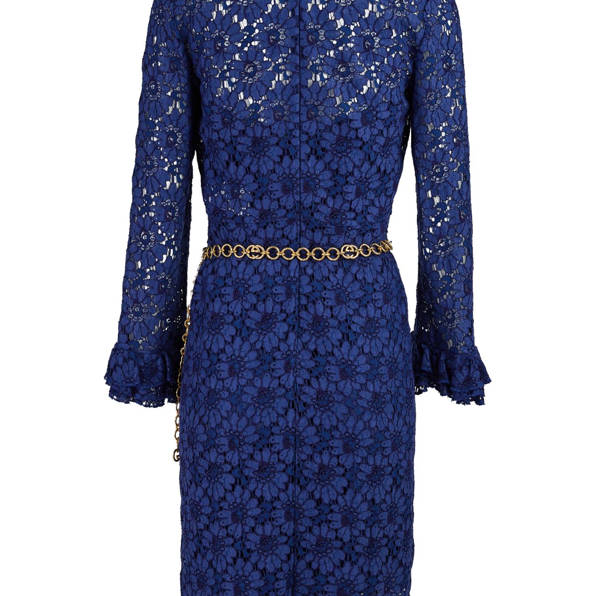 Gucci Blu Viscose and Cotton Mid Long Dress