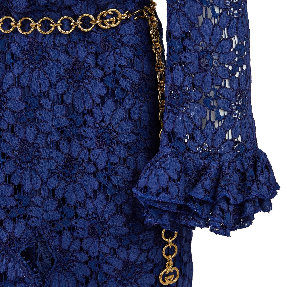 Gucci Blu Viscose and Cotton Mid Long Dress