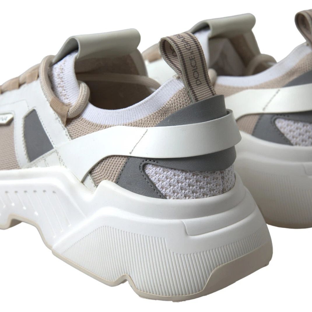 Dolce & Gabbana Sneakers White Beige Leather Sport DAYMASTER Shoes