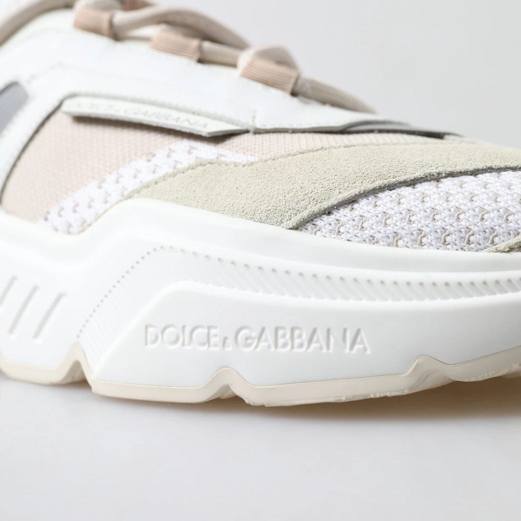 Dolce & Gabbana Sneakers White Beige Leather Sport DAYMASTER Shoes