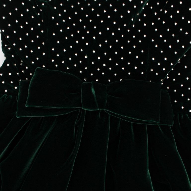 Dolce & Gabbana Green Velvet Crystal Long Maxi Dress