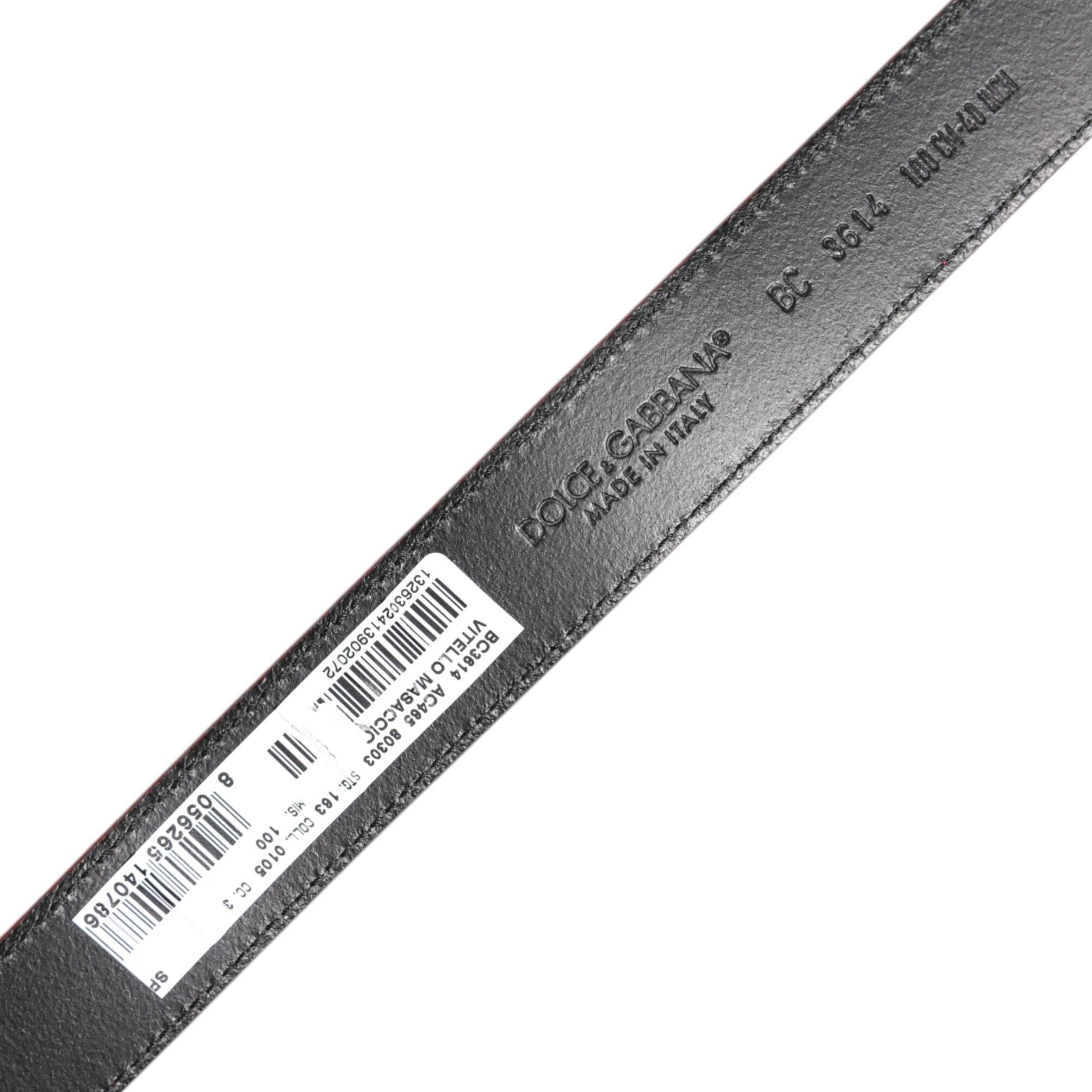 Dolce & Gabbana Red Leather Silver Tone Metal Buckle Belt