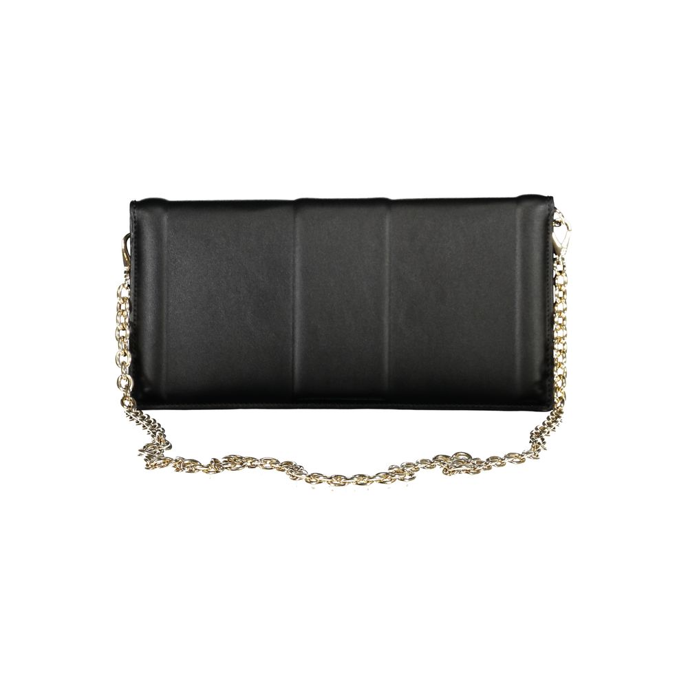 Mario Valentino Black Polyurethane Women Clutch