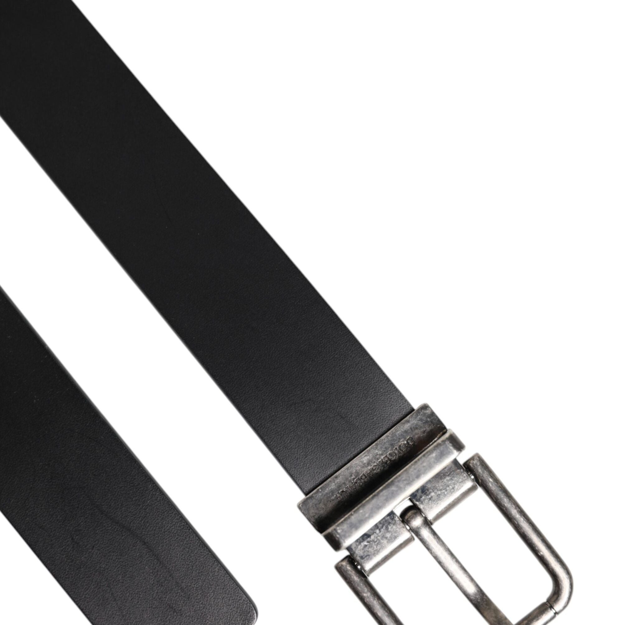 Dolce & Gabbana Black Classic Leather Metal Buckle Belt