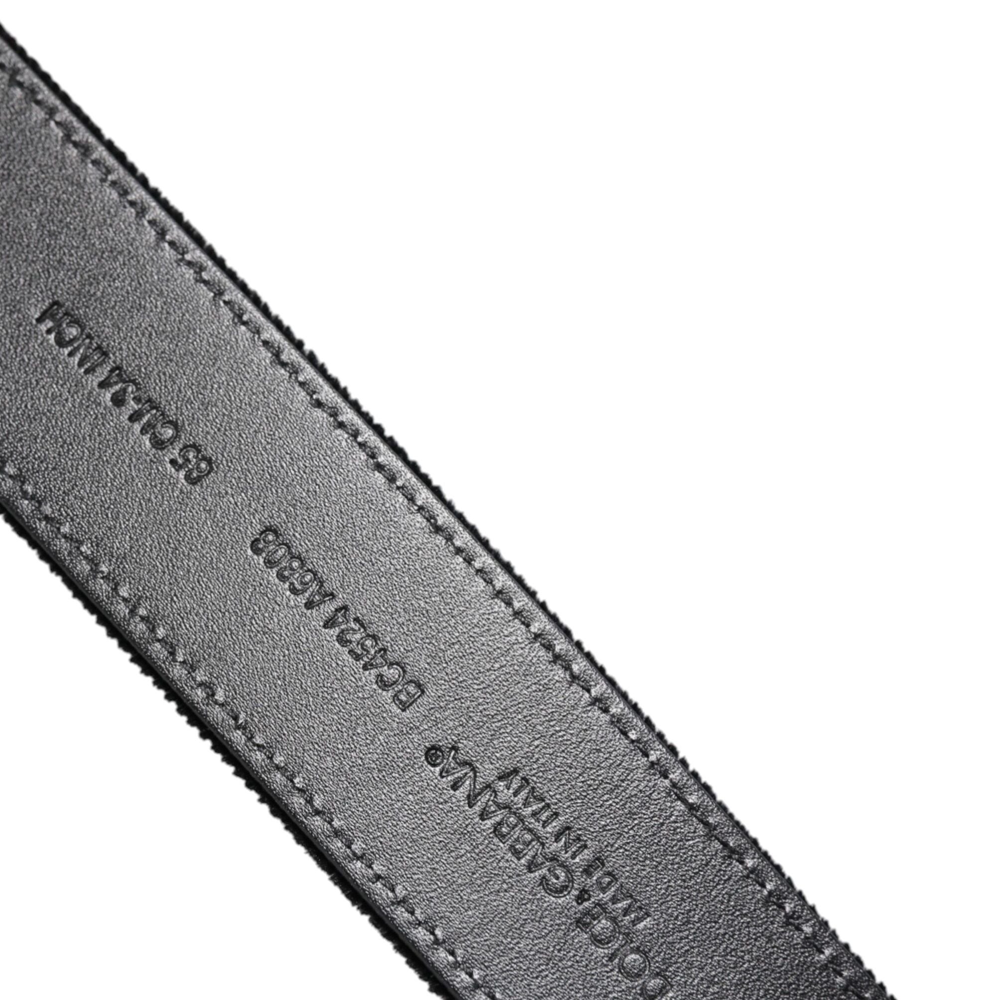 Dolce & Gabbana Black Cotton Silver Metal Buckle Belt