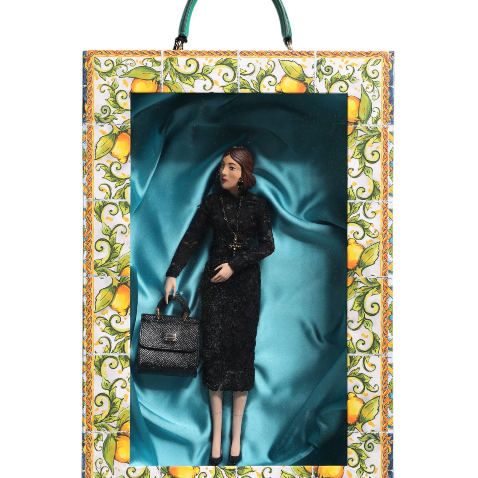 Dolce & Gabbana Black Dress MARIA Porcelain Fashion Show Leather Sicily Dolls