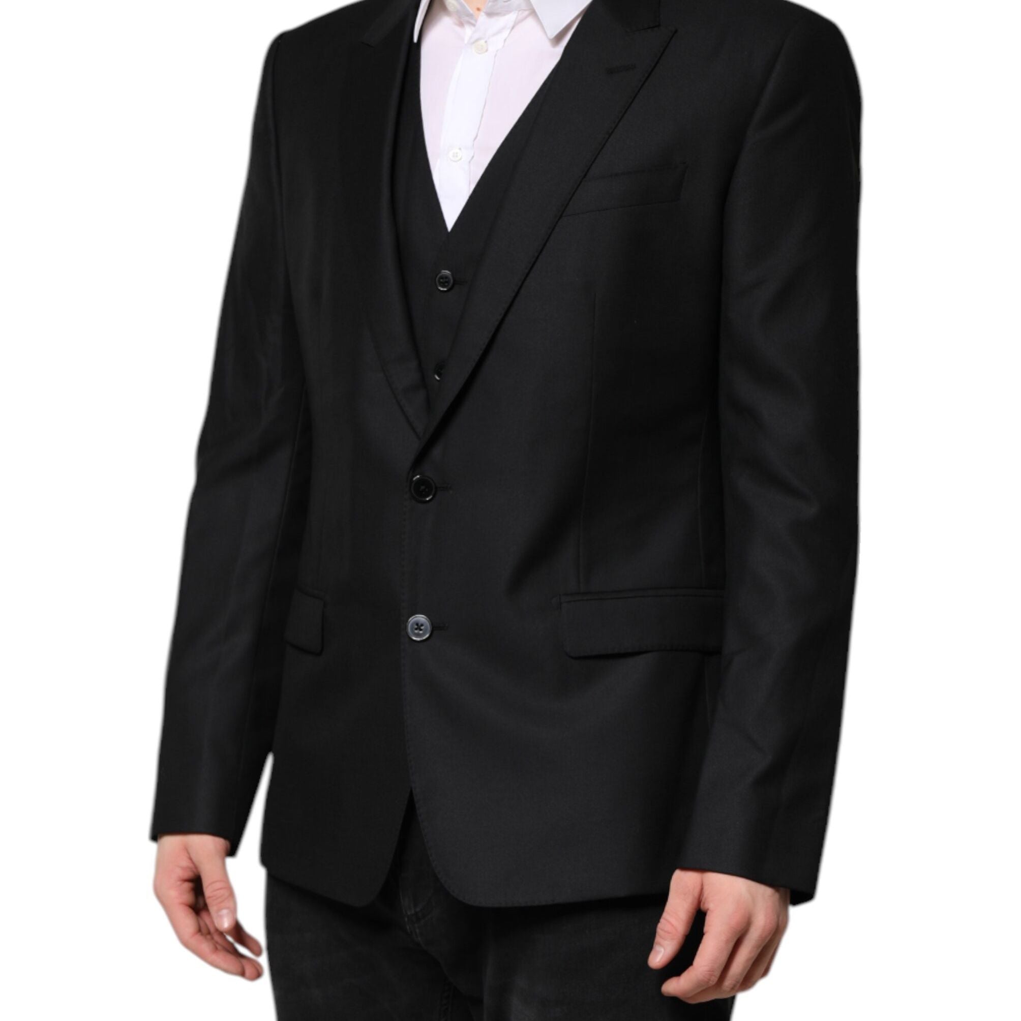 Dolce & Gabbana Black Single Breasted Suit 2 Piece Jacket