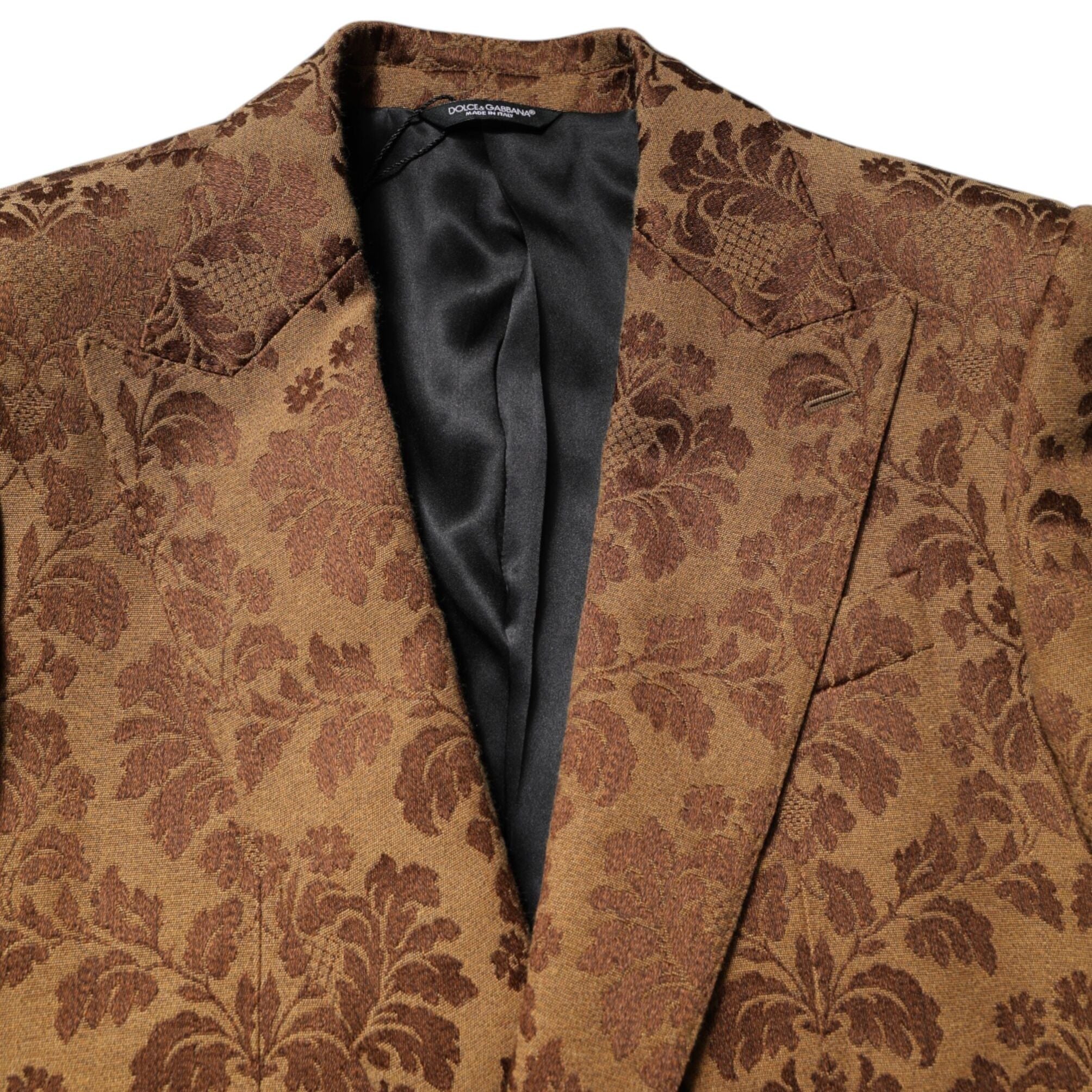 Dolce & Gabbana Brown Floral Jacquard SICILIA 2 Piece Suit
