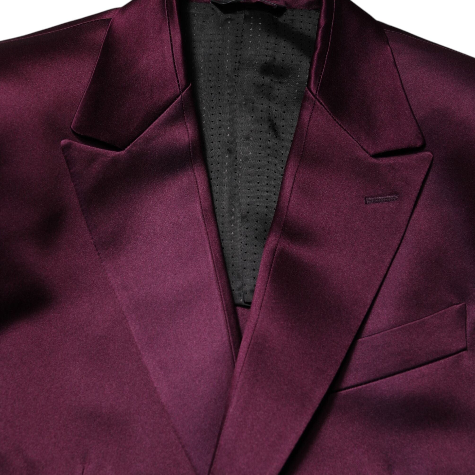 Dolce & Gabbana Dark Purple Silk 3Piece Single Breasted Suit