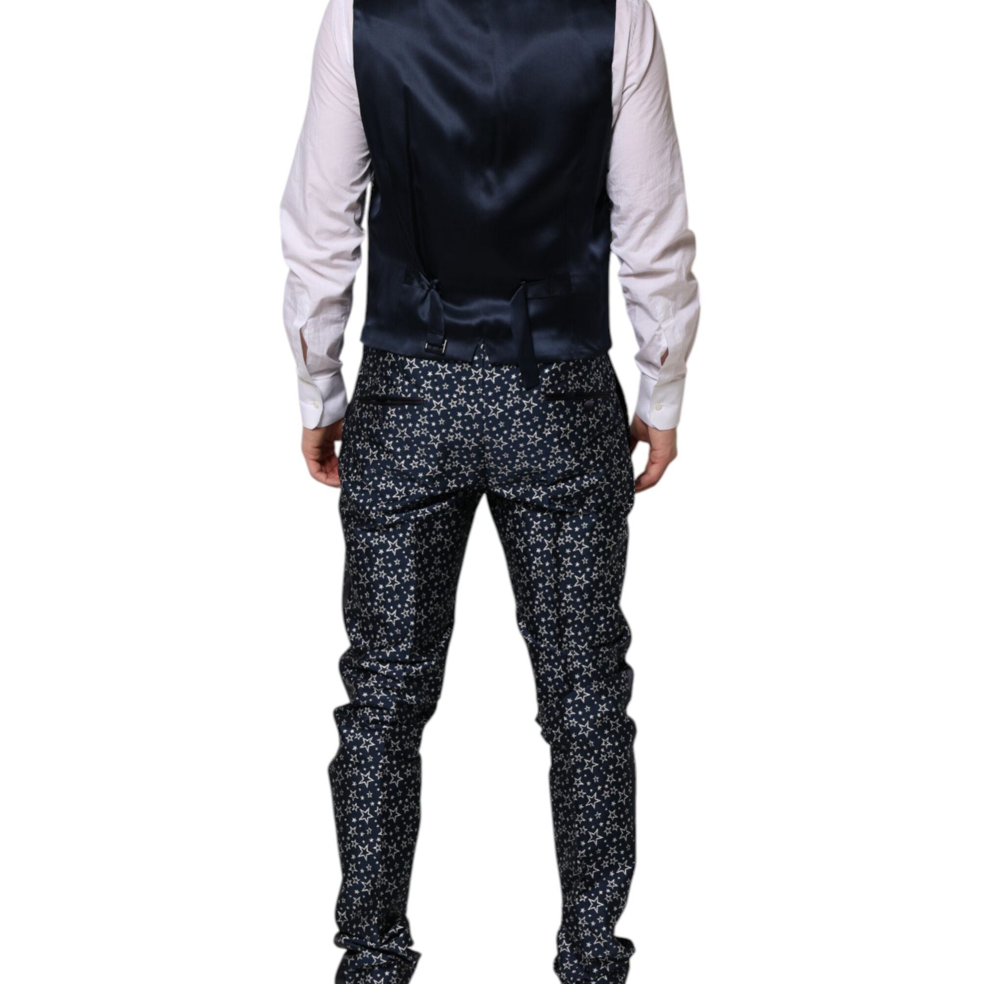 Dolce & Gabbana Blue MARTINI Star Jacquard 3 Piece Suit