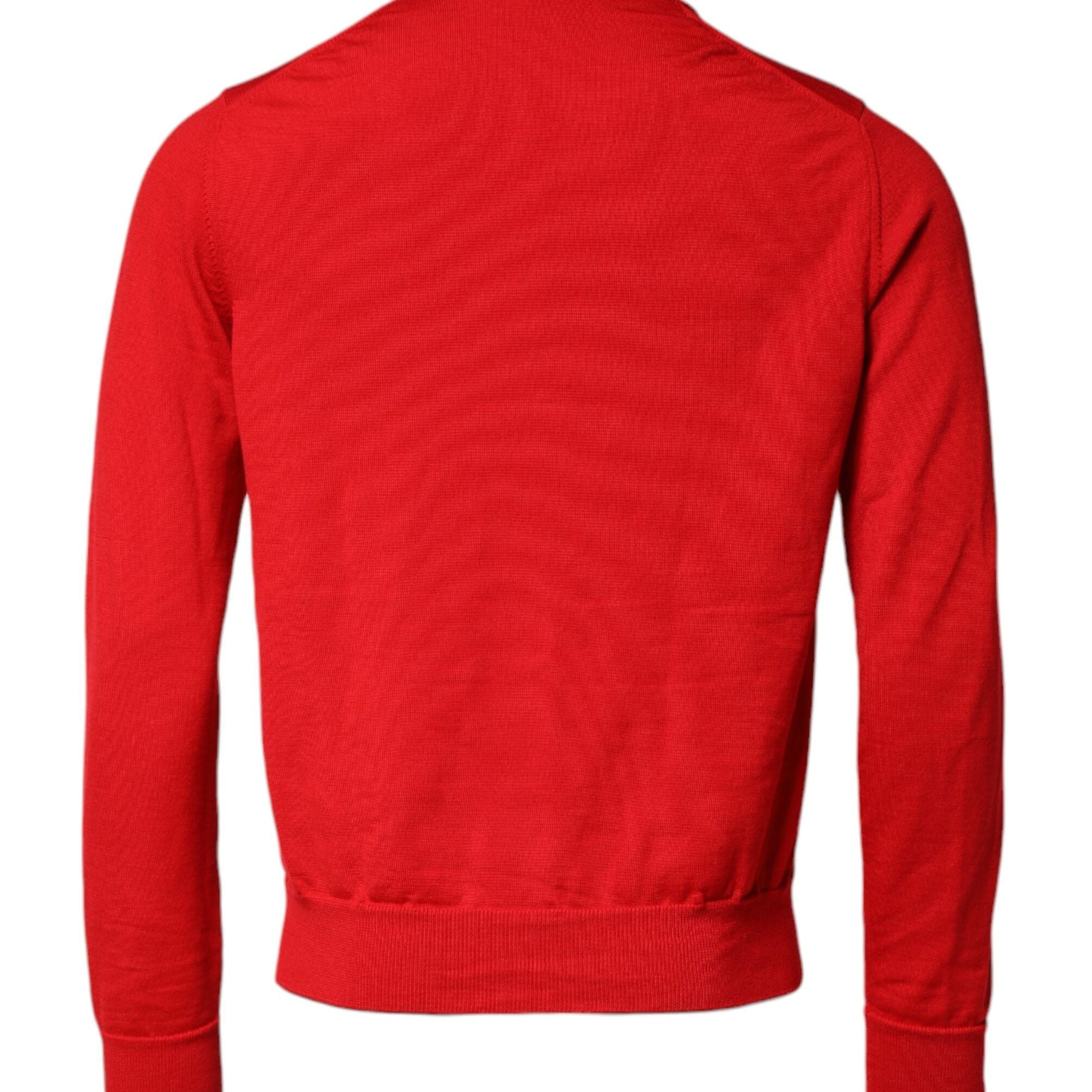 Dolce & Gabbana Red Eye Print Crew Neck Men Pullover Sweater