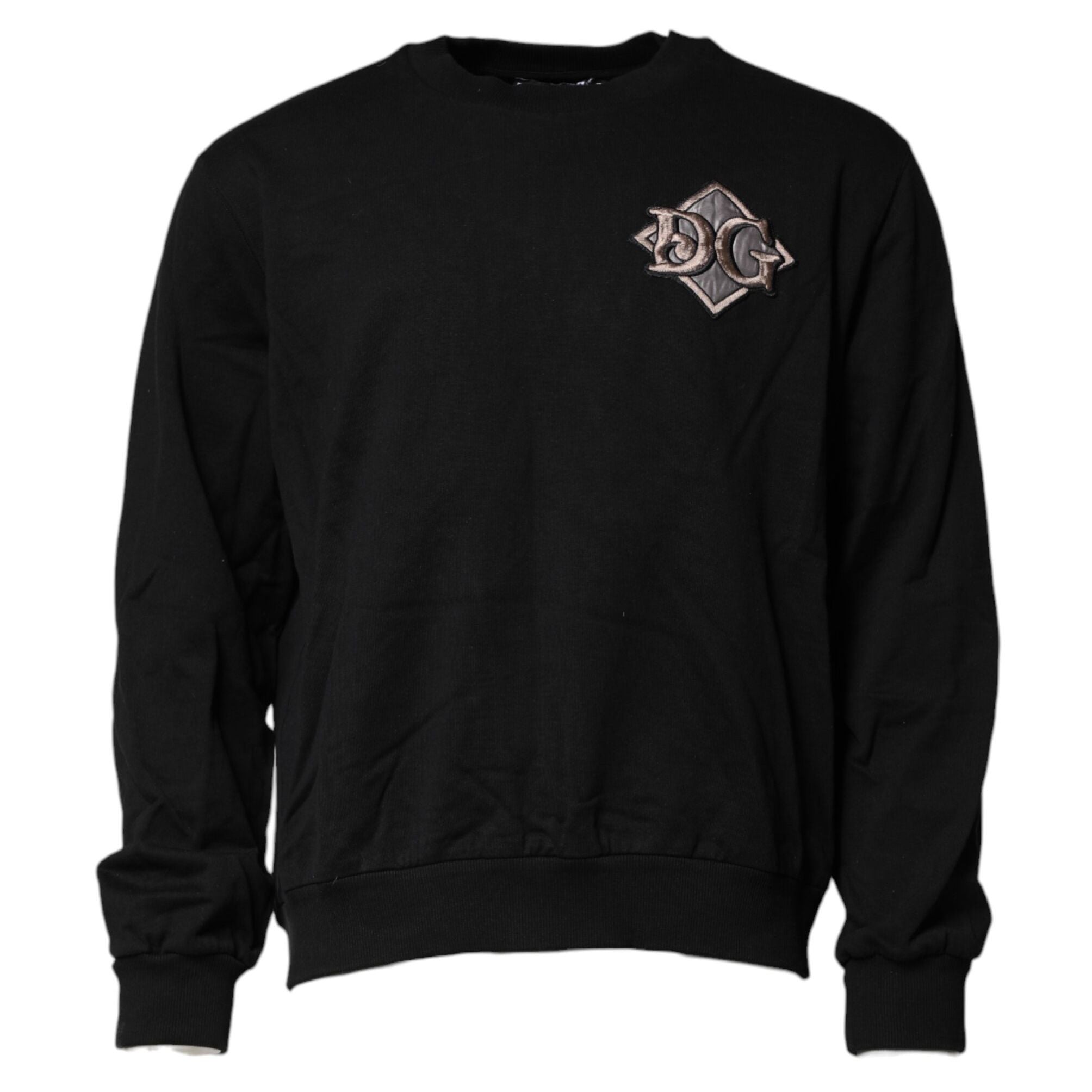 Dolce & Gabbana Black Logo Embroidery Sweatshirt Sweater