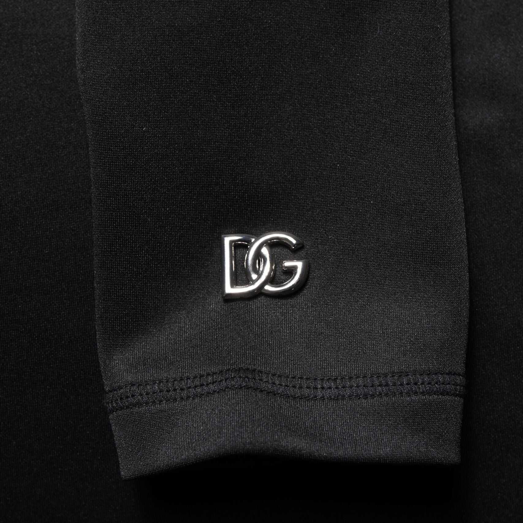 Dolce & Gabbana Black Polyester Turtleneck Pullover Sweater