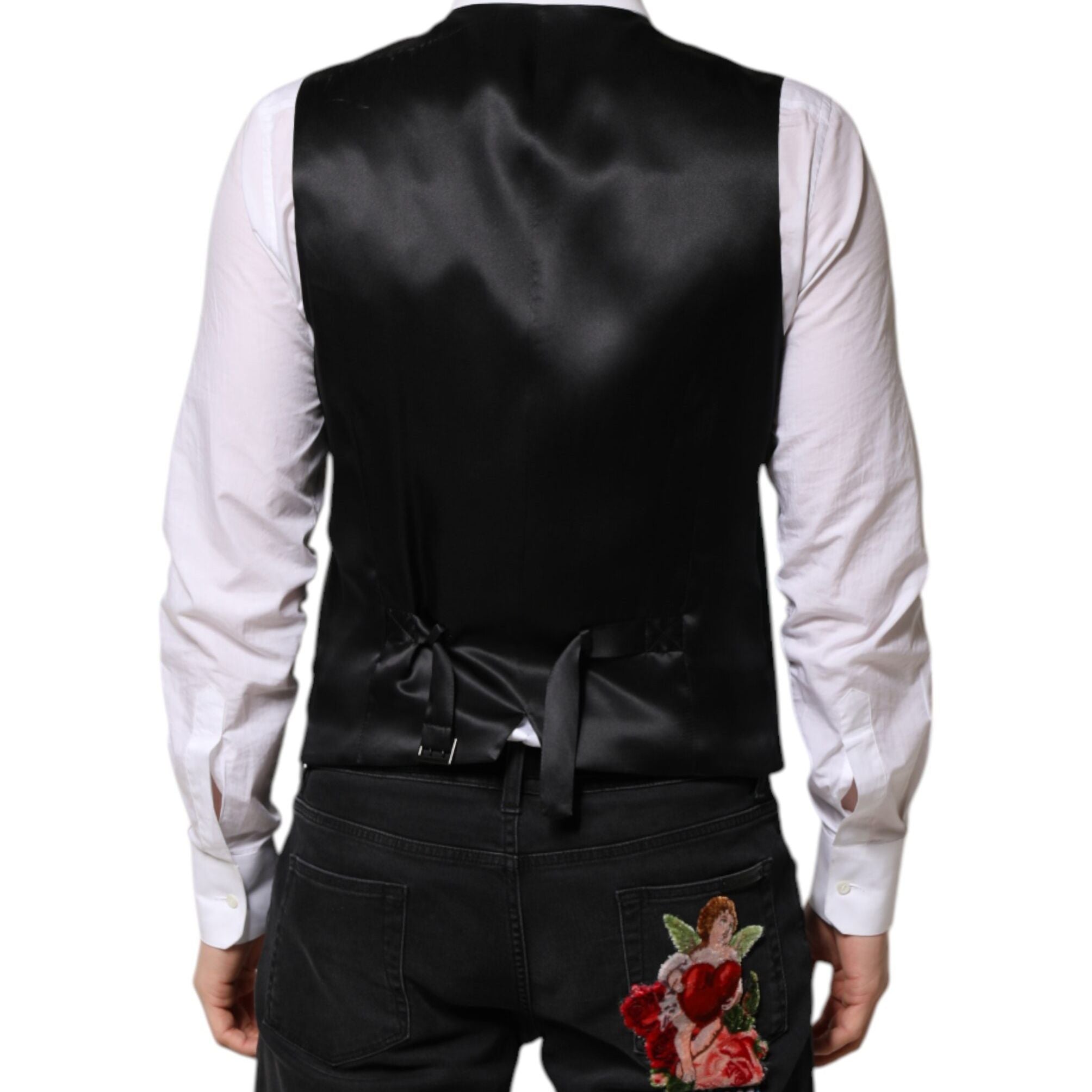 Dolce & Gabbana Green Wool Dress Formal Men Waistcoat Vest