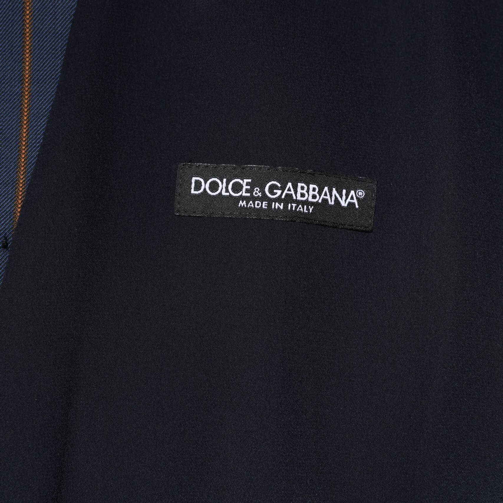 Dolce & Gabbana Blue Stripes Wool Formal Men Waistcoat Vest