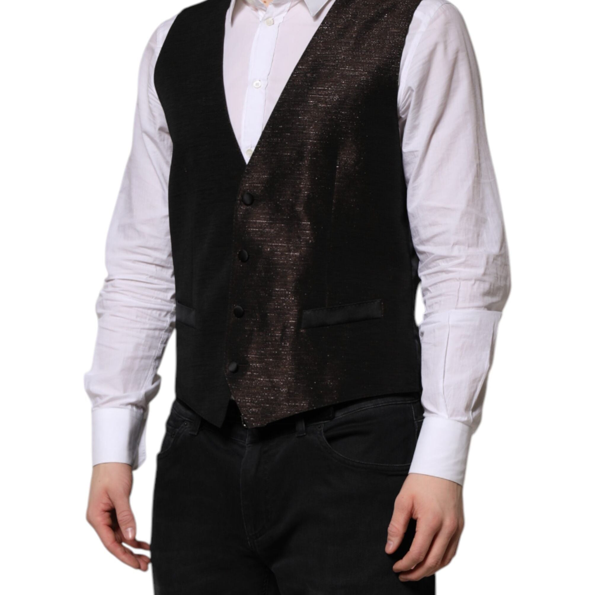 Dolce & Gabbana Dark Brown Dress Formal Men Waistcoat Vest