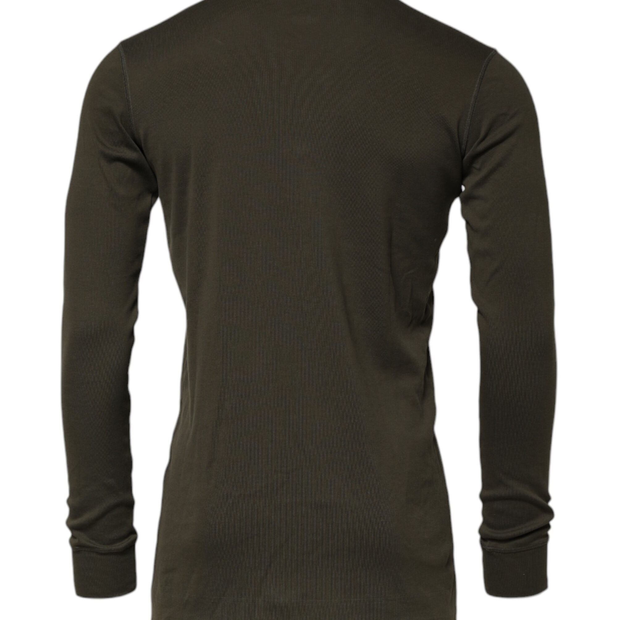 Dolce & Gabbana Dark Green Long Sleeves Crew Neck T-shirt