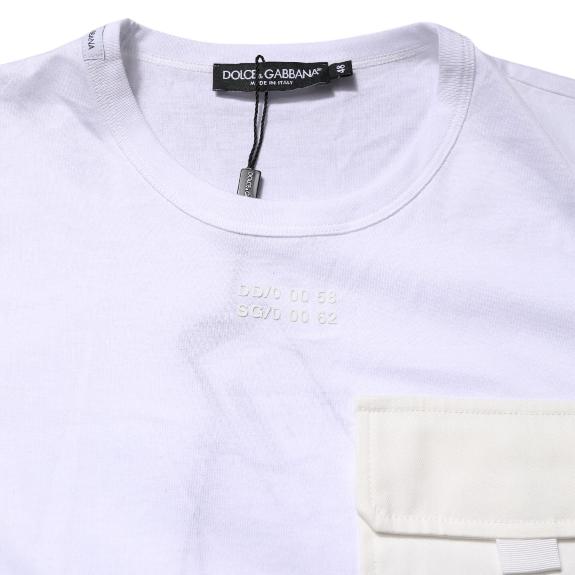 Dolce & Gabbana White Cotton Pocket Short Sleeves T-shirt