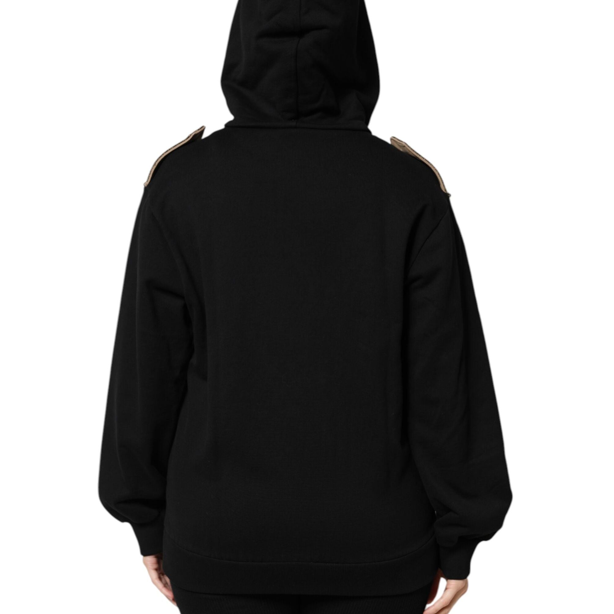 Dolce & Gabbana Black Logo Hooded Full Zip Sweatshirt Jacket