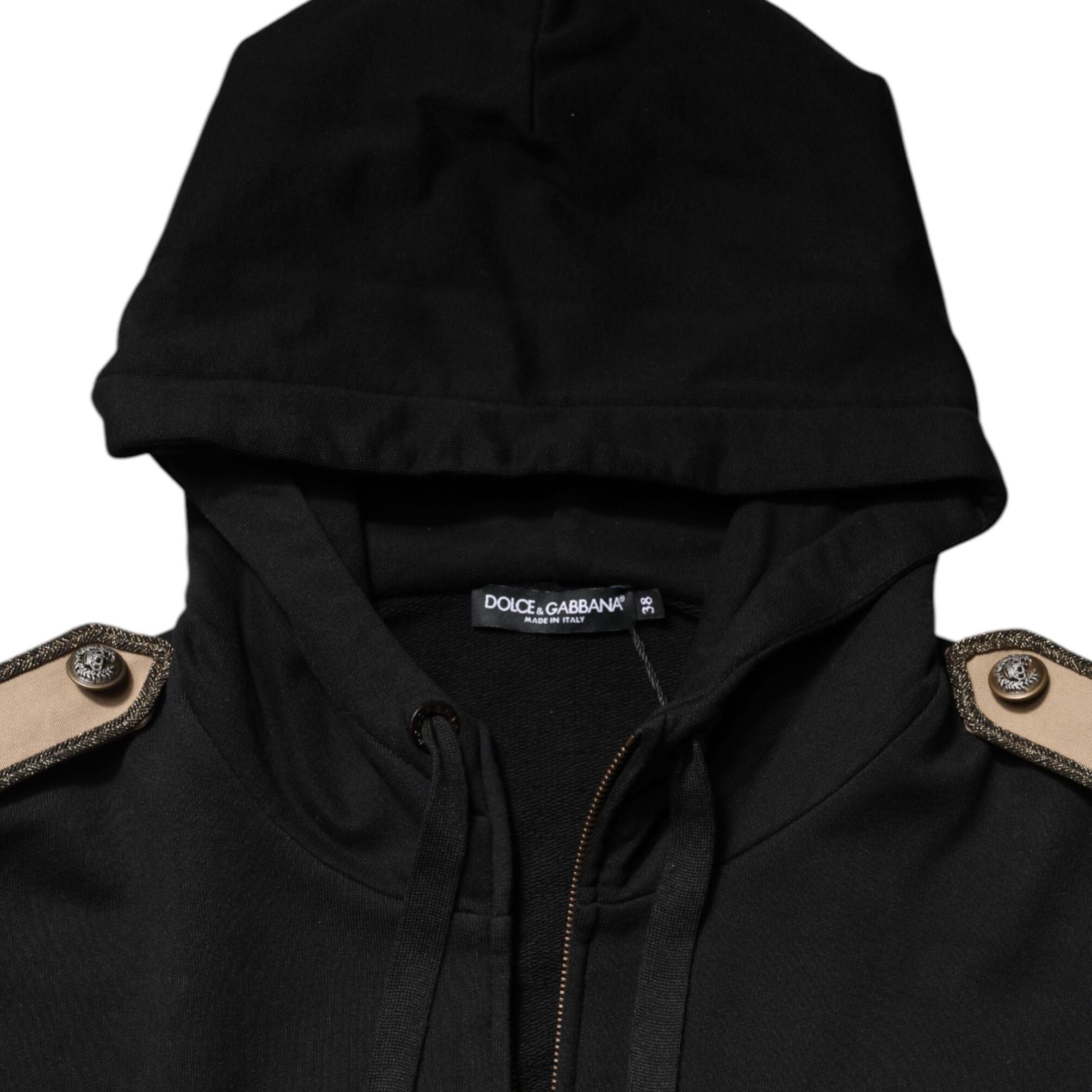 Dolce & Gabbana Black Logo Hooded Full Zip Sweatshirt Jacket