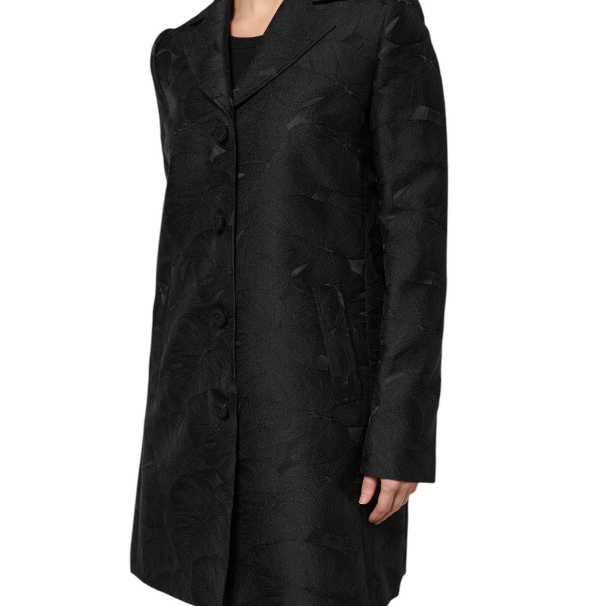 Dolce & Gabbana Black Single Breasted Trench Coat Jacket