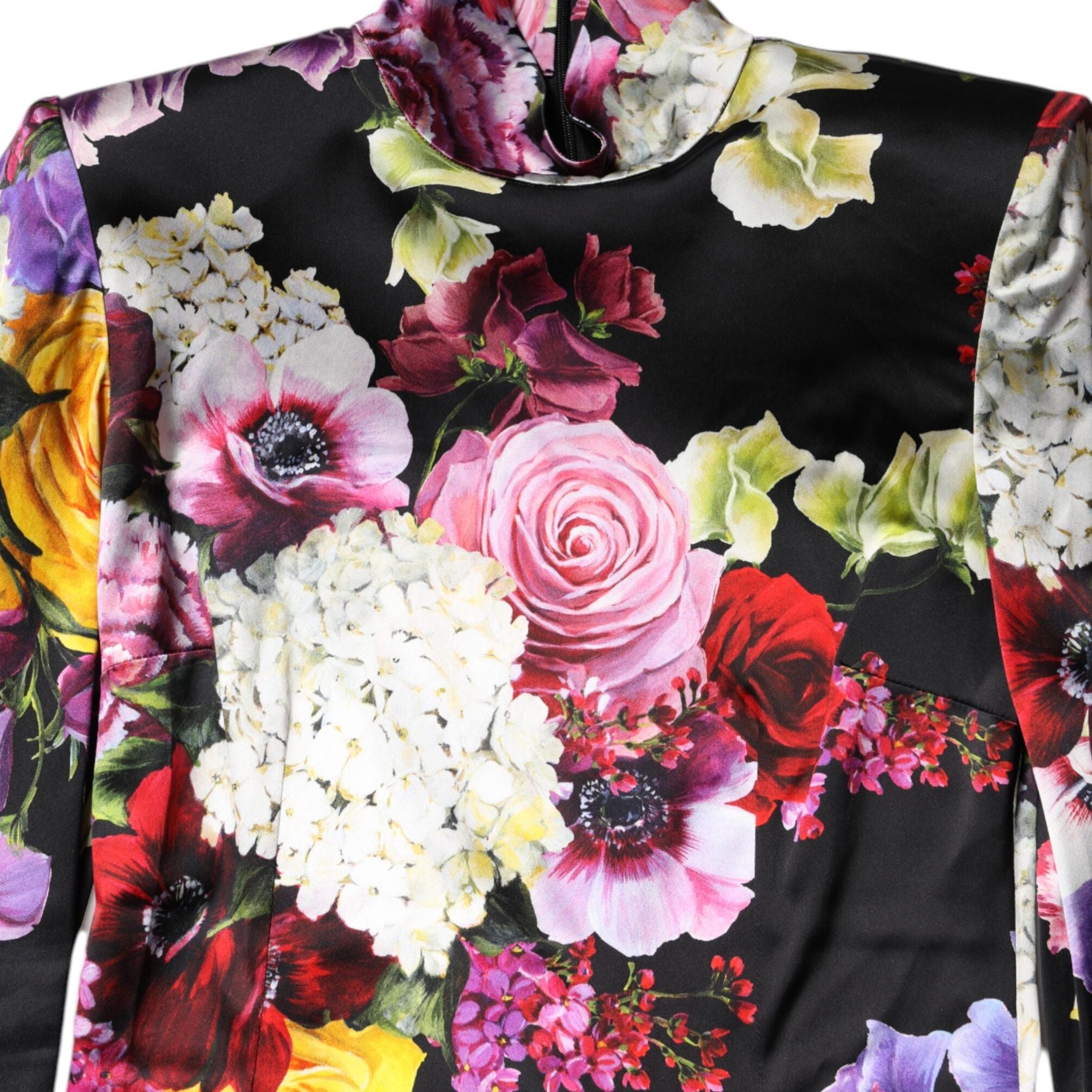 Dolce & Gabbana Multicolor Ortensies Long Sleeves Blouse Top