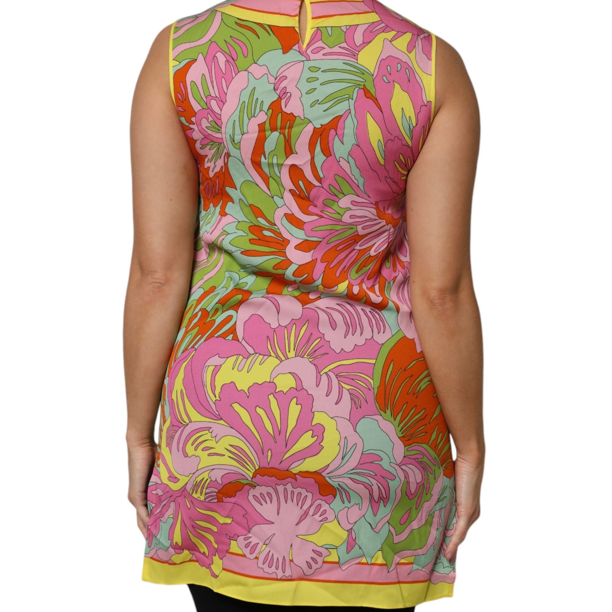 Dolce & Gabbana Multicolor Floral Roundneck Sleeveless Top