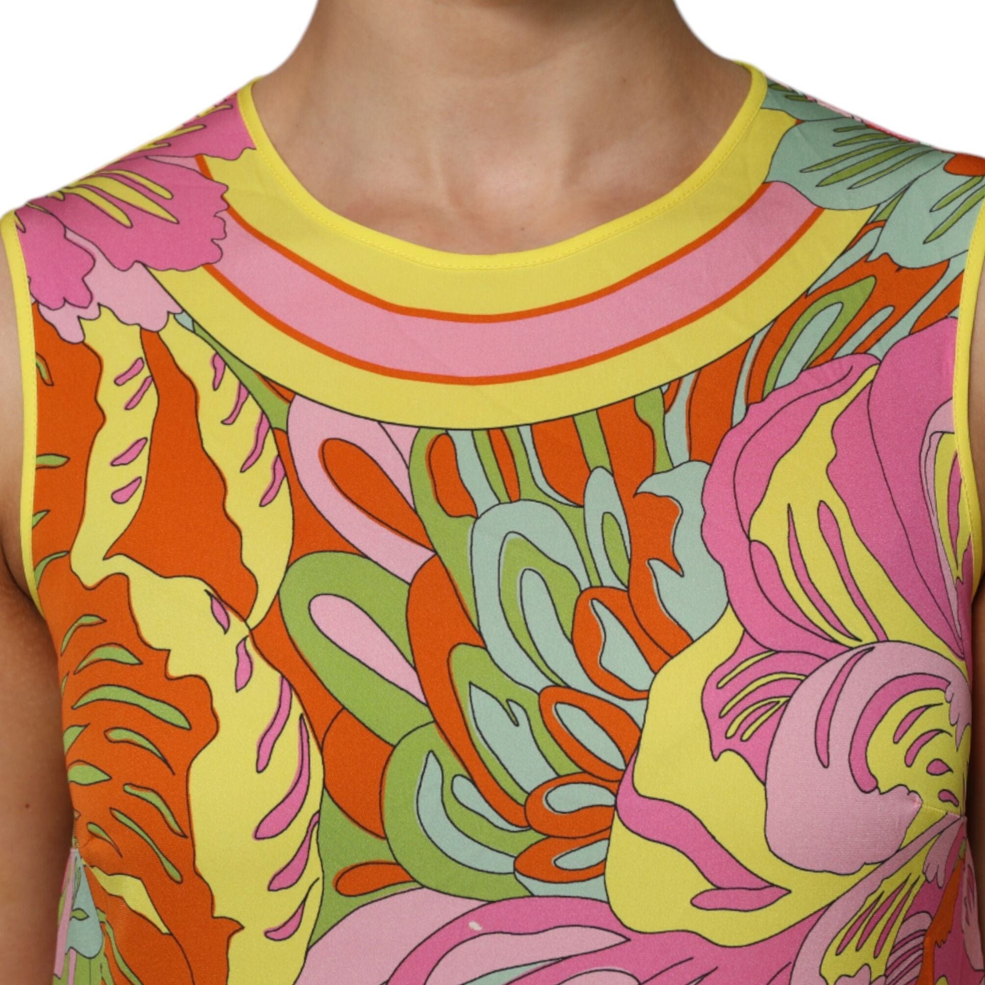 Dolce & Gabbana Multicolor Floral Roundneck Sleeveless Top