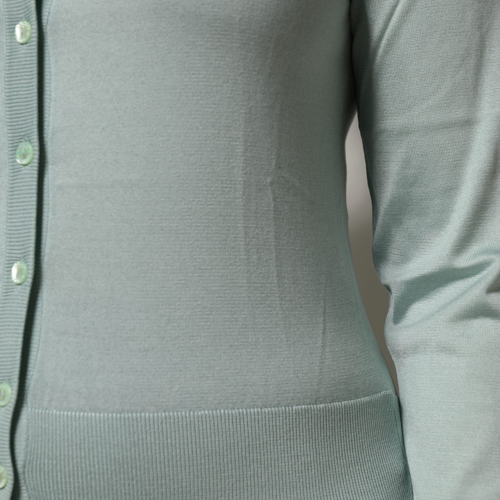 Dolce & Gabbana Light Green Silk Button Down Cardigan Sweater