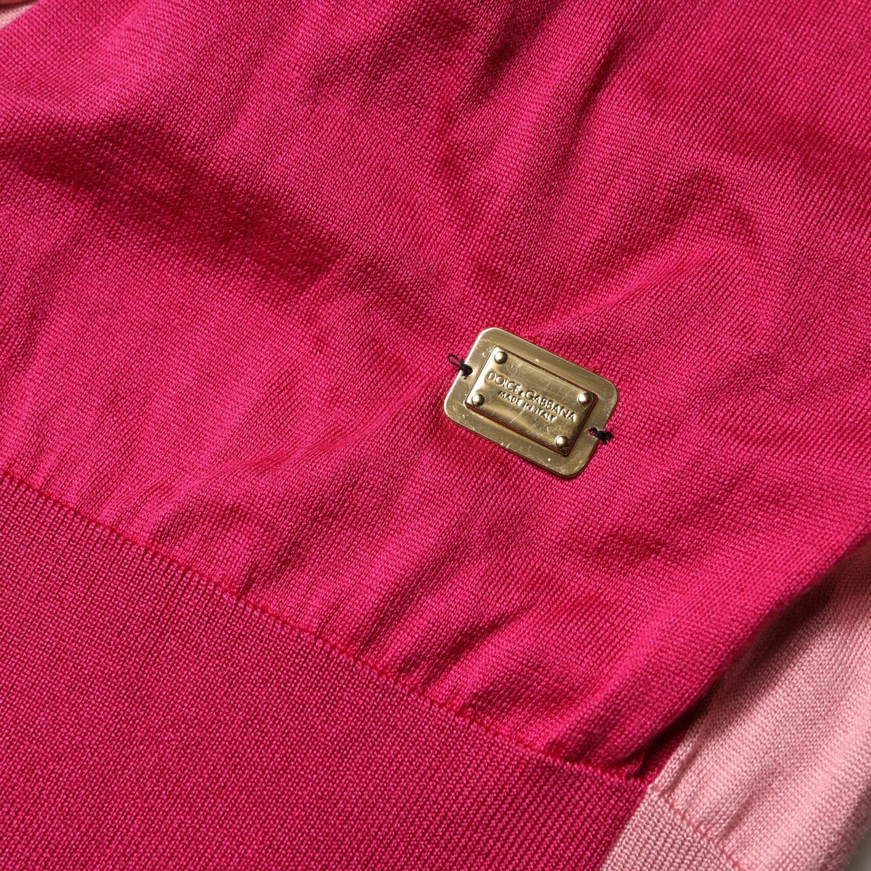 Dolce & Gabbana Pink Short Sleeves Buttoned Ascot Collar Top