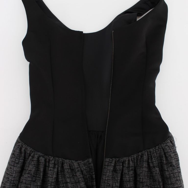 Dolce & Gabbana Black Gray Sheath Gown Full Length Dress