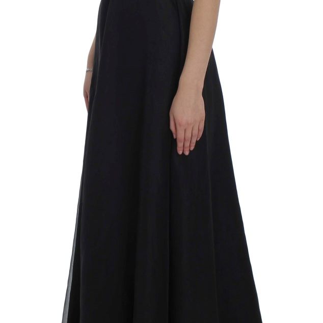 Dolce & Gabbana Black White Floral Silk Sheath Gown Dress