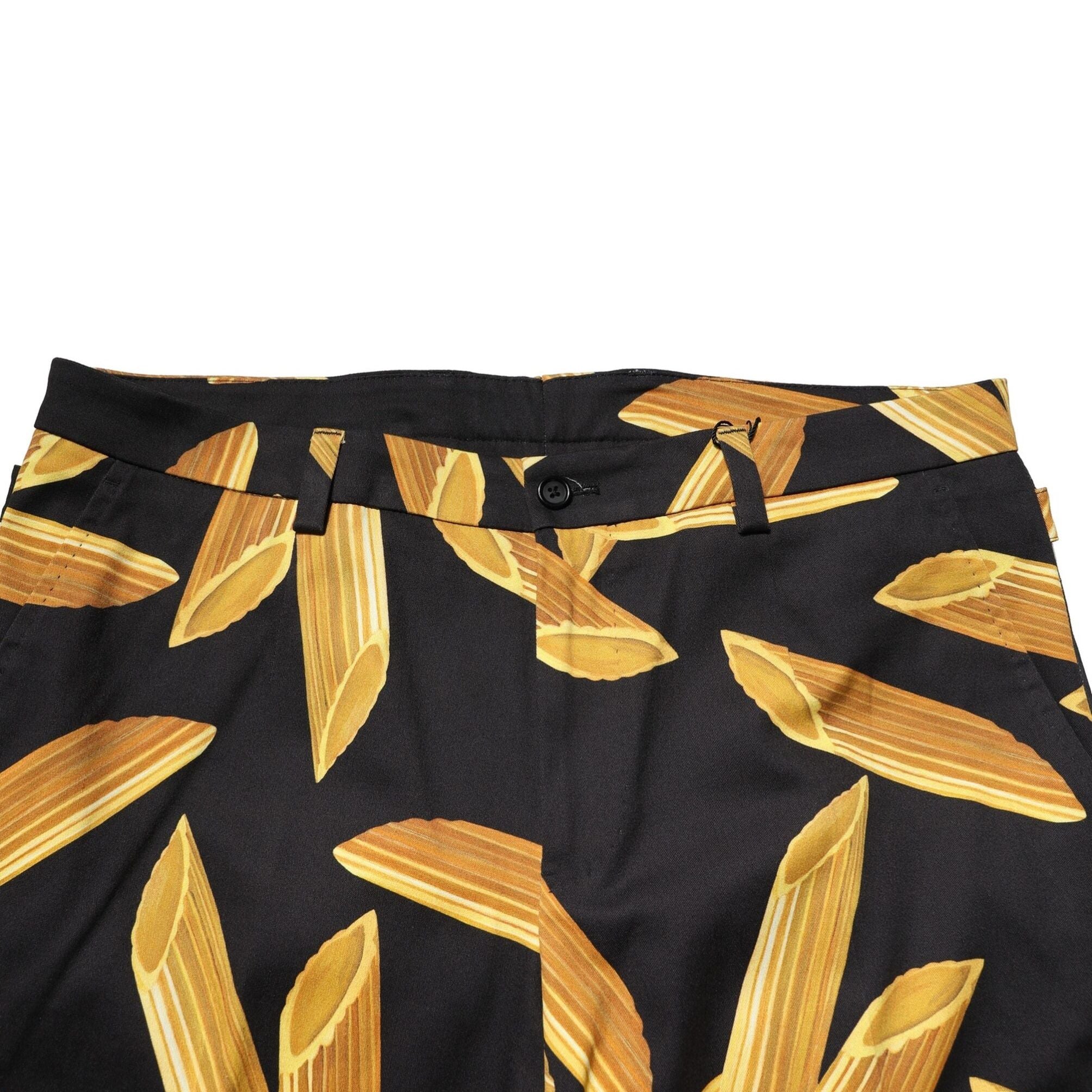 Dolce & Gabbana Black Pasta Print Tapered Men Pants