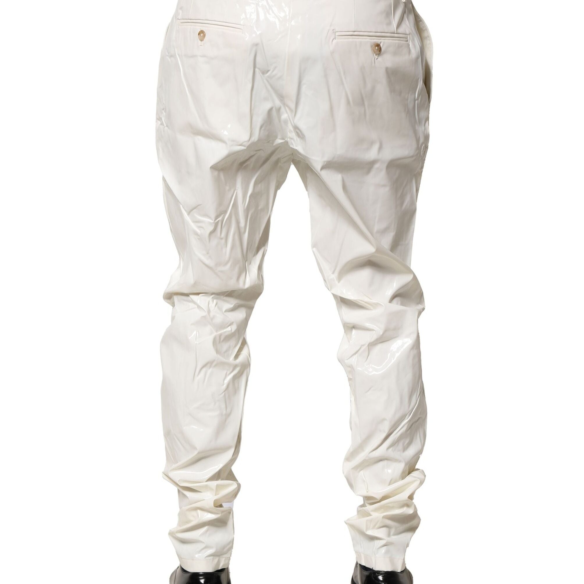 Dolce & Gabbana White Nylon Tapered Dress Men Pants