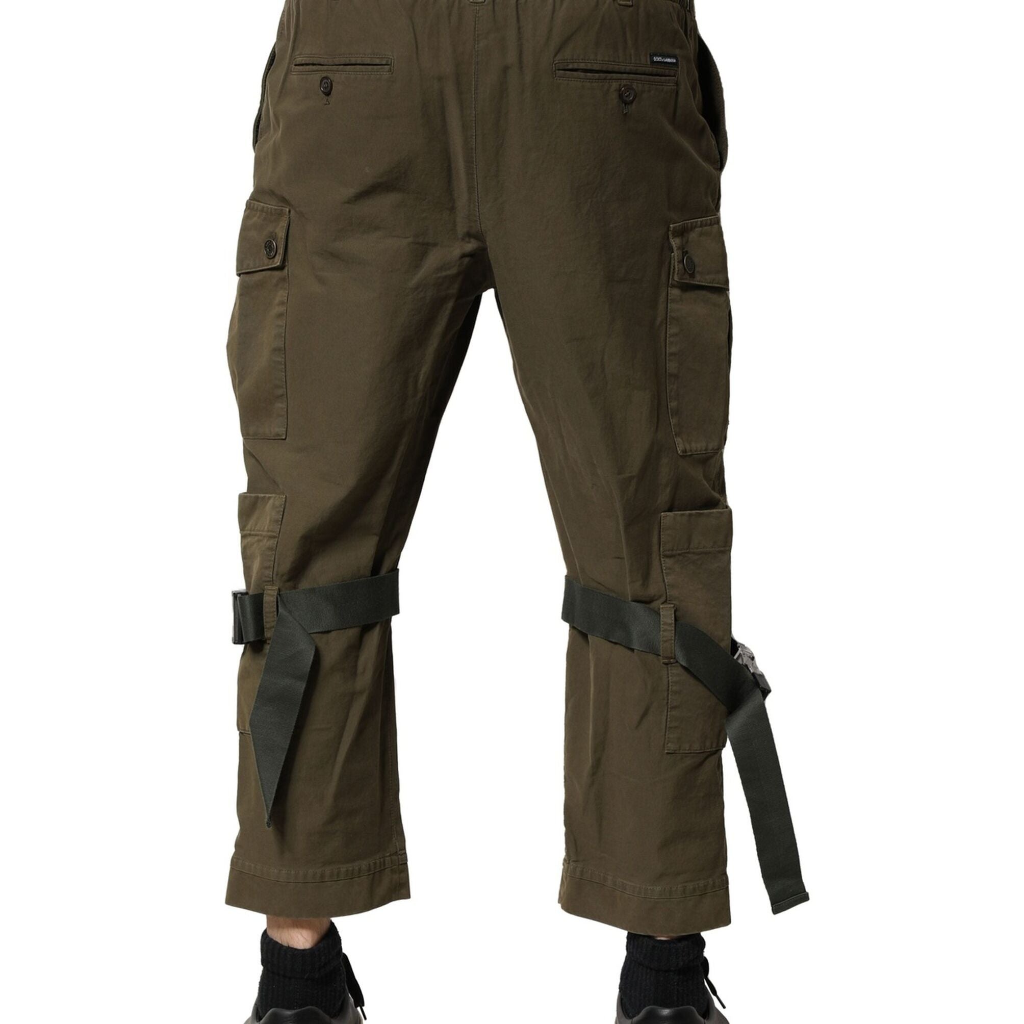 Dolce & Gabbana Brown Cotton Cargo Drawstring Pants