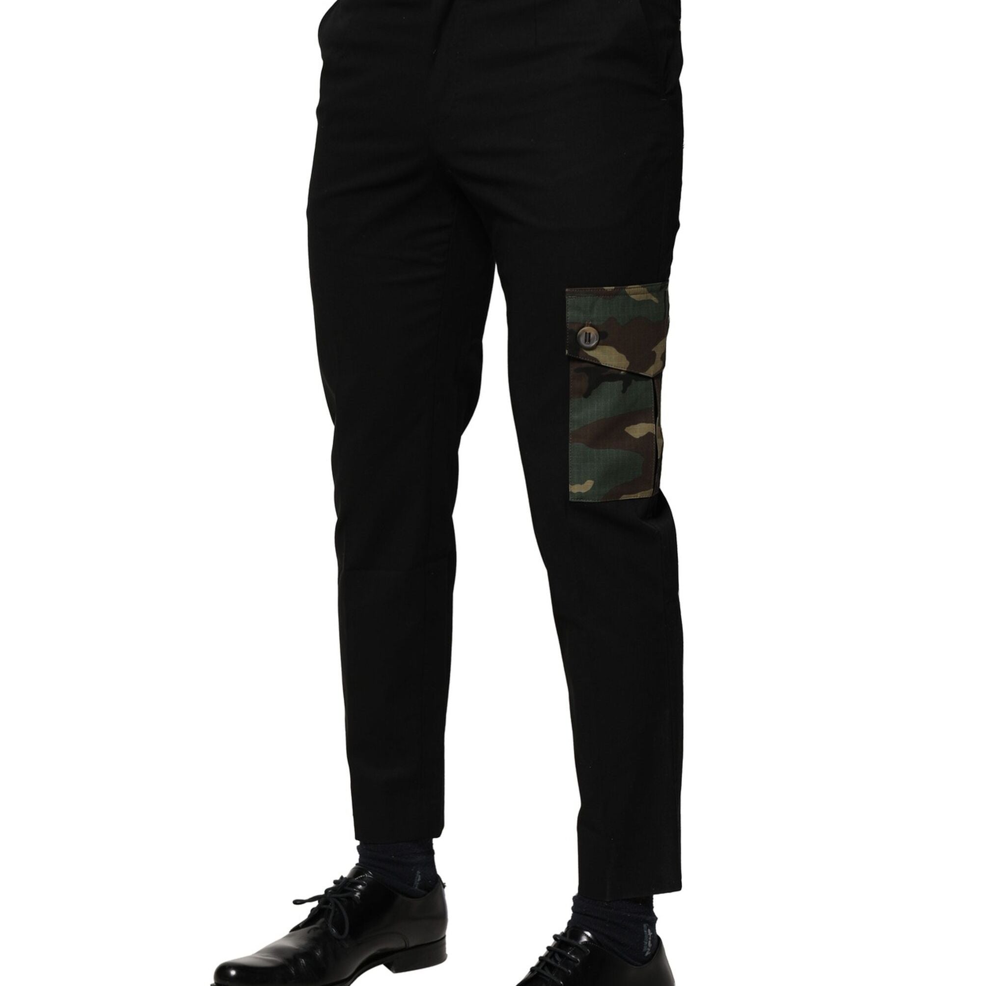 Dolce & Gabbana Black Cotton Cargo Dress Men Pants