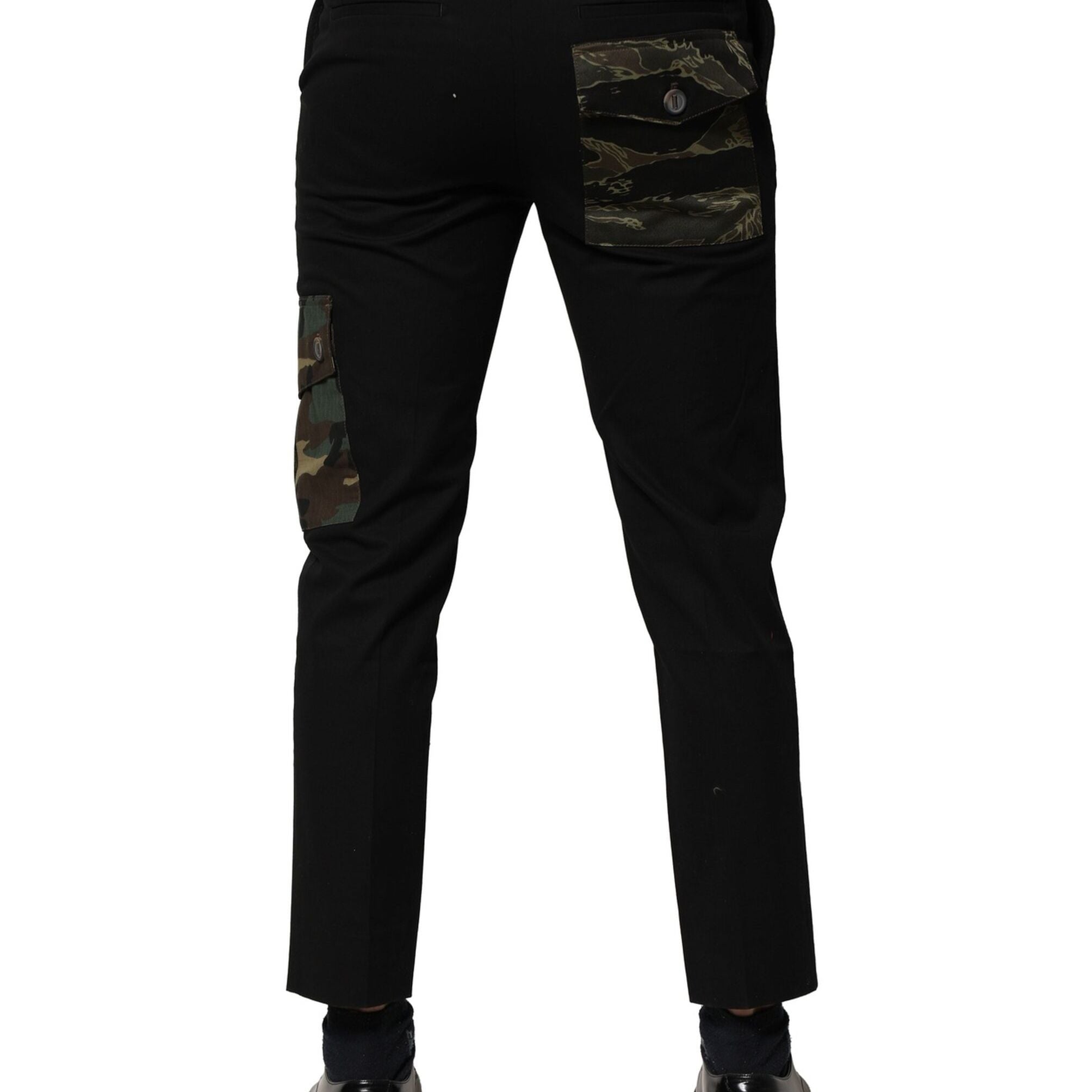 Dolce & Gabbana Black Cotton Cargo Dress Men Pants