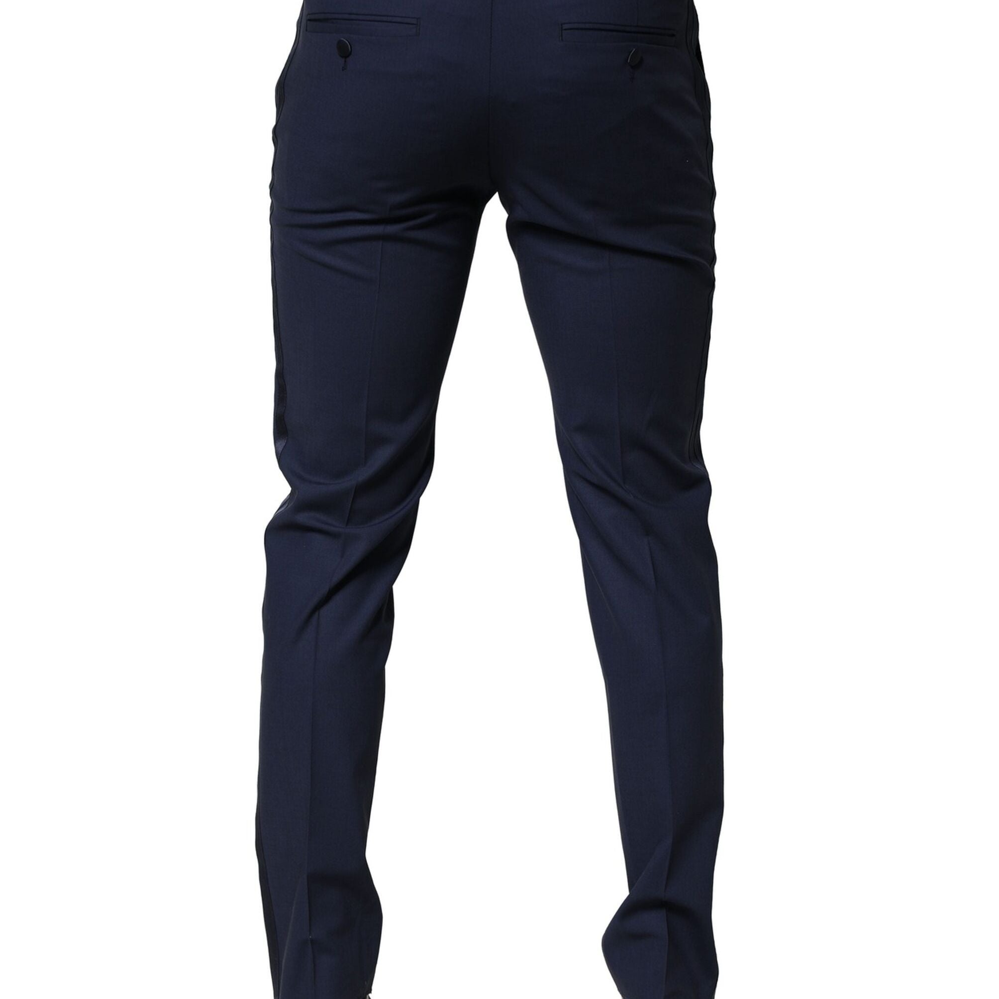 Dolce & Gabbana Dark Blue Wool Dress Formal Pants
