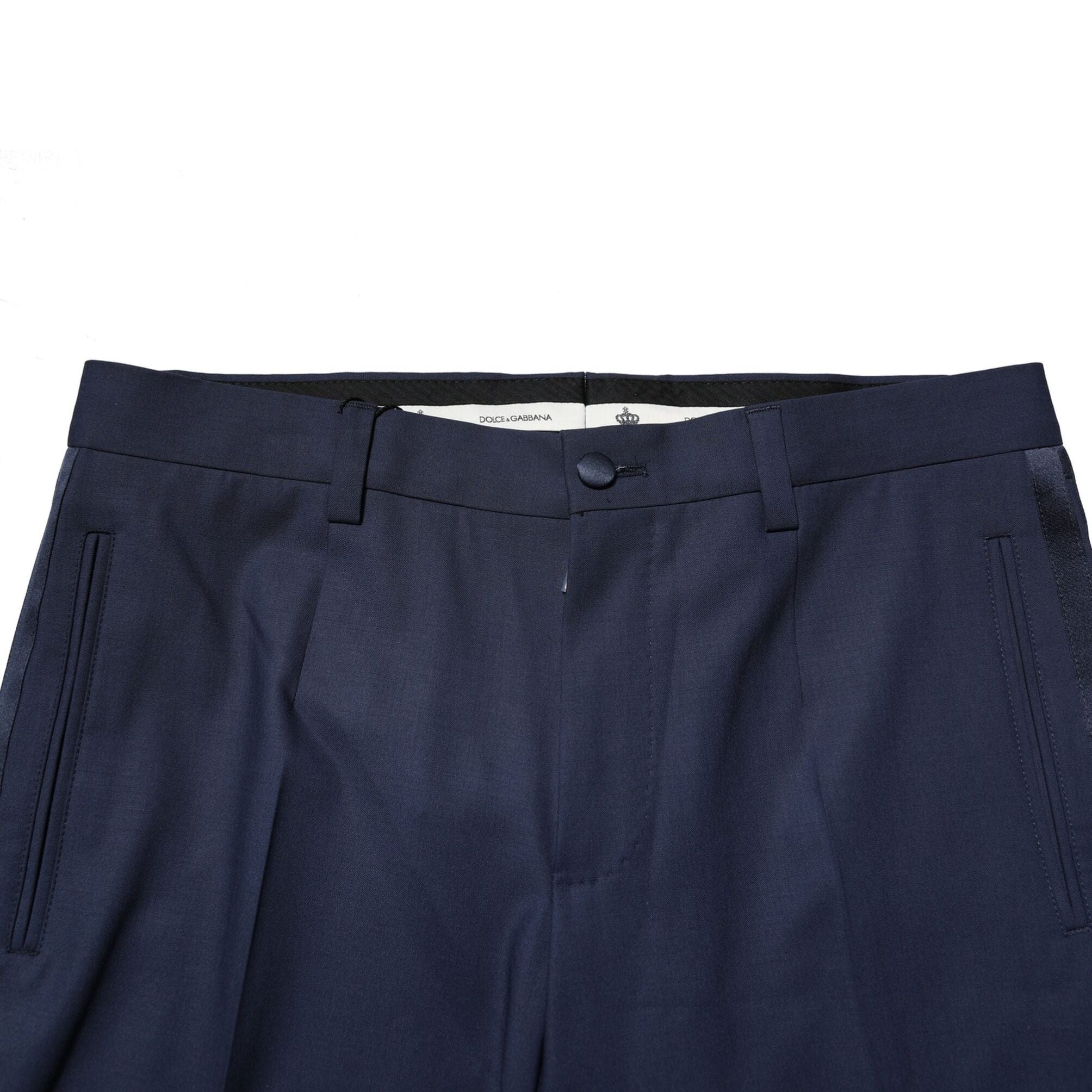 Dolce & Gabbana Dark Blue Wool Dress Formal Pants