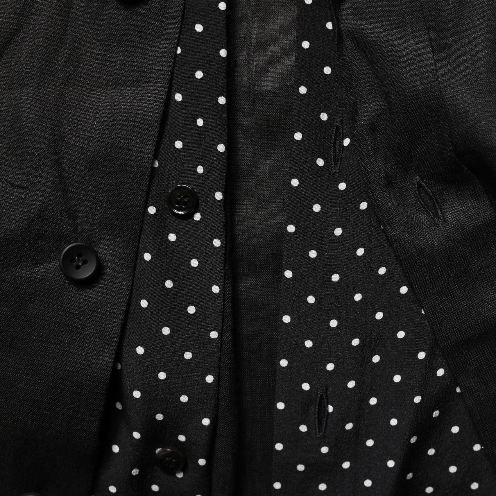 Dolce & Gabbana Black Polka Dot Linen Silk Men Casual Shirt